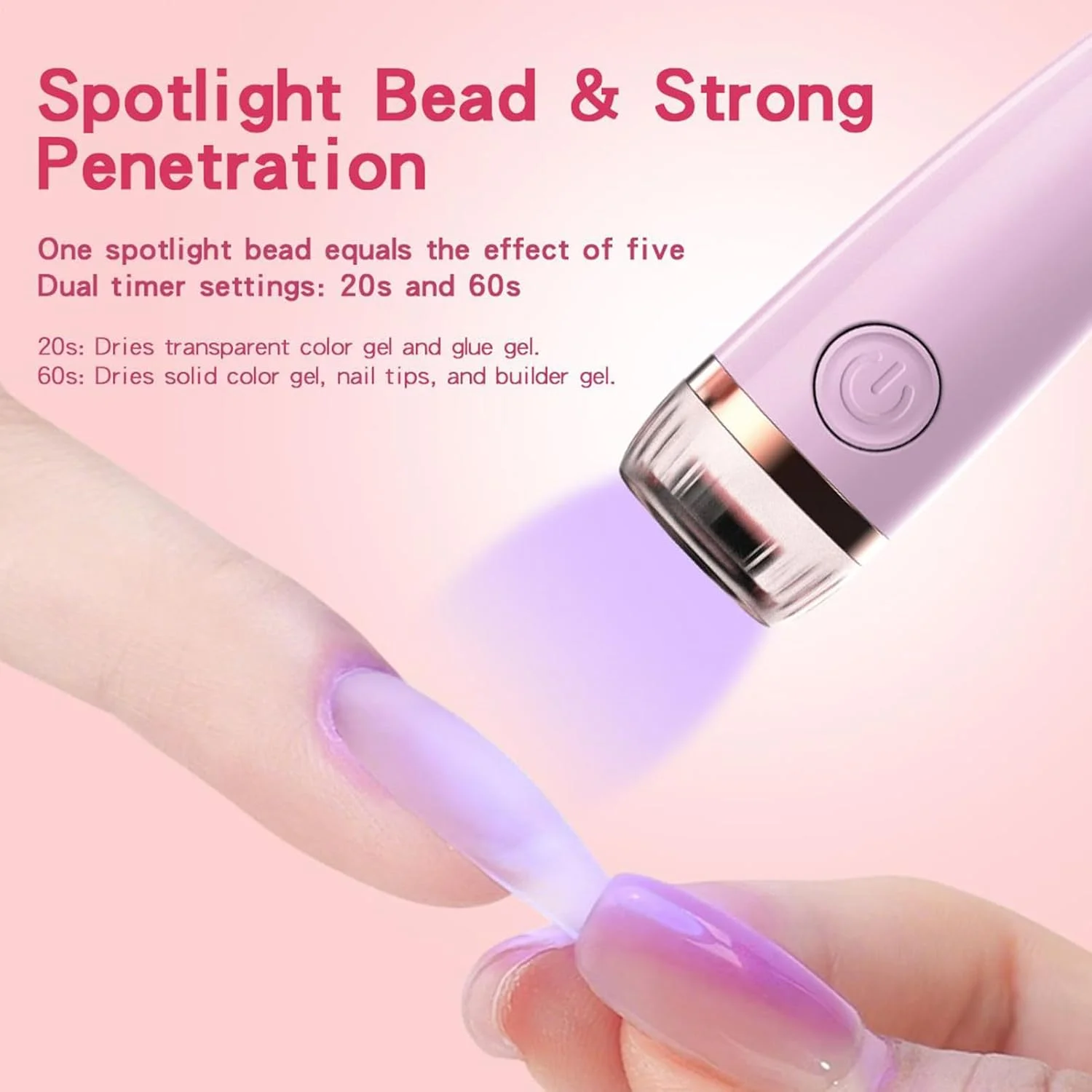 چراغ LED برای ناخن های ژلی، لامپ UV قابل شارژ 3 وات با 2 تنظیمات تایمر - لامپ خشک کن ناخن زنانه - برای خانه، سالن زیبایی، مسافرت، تعطیلات، دفتر، محوطه دانشگاه، آپارتمان، خوابگاه چراغ LED برای ناخن های ژلی، لامپ UV قابل شارژ 3 وات با 2 تنظیمات تایمر - لامپ خشک کن ناخن زنانه - برای خانه، سالن زیبایی، مسافرت، تعطیلات، دفتر، محوطه دانشگاه، آپارتمان، خوابگاه