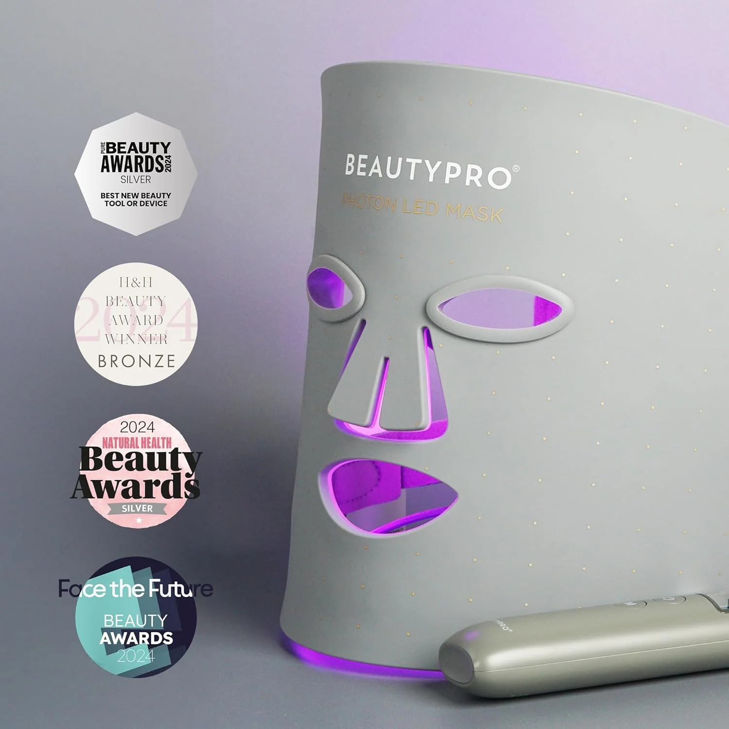 ماسک ال ای دی فوتون BEAUTYPRO، دستگاه ضد پیری 5 در 1 با فناوری نور ال ای دی | ماسک صورت با نور درمانی | دستگاه ال ای دی کاملا قابل تنظیم | بهبود رنگ، بافت و استحکام پوست