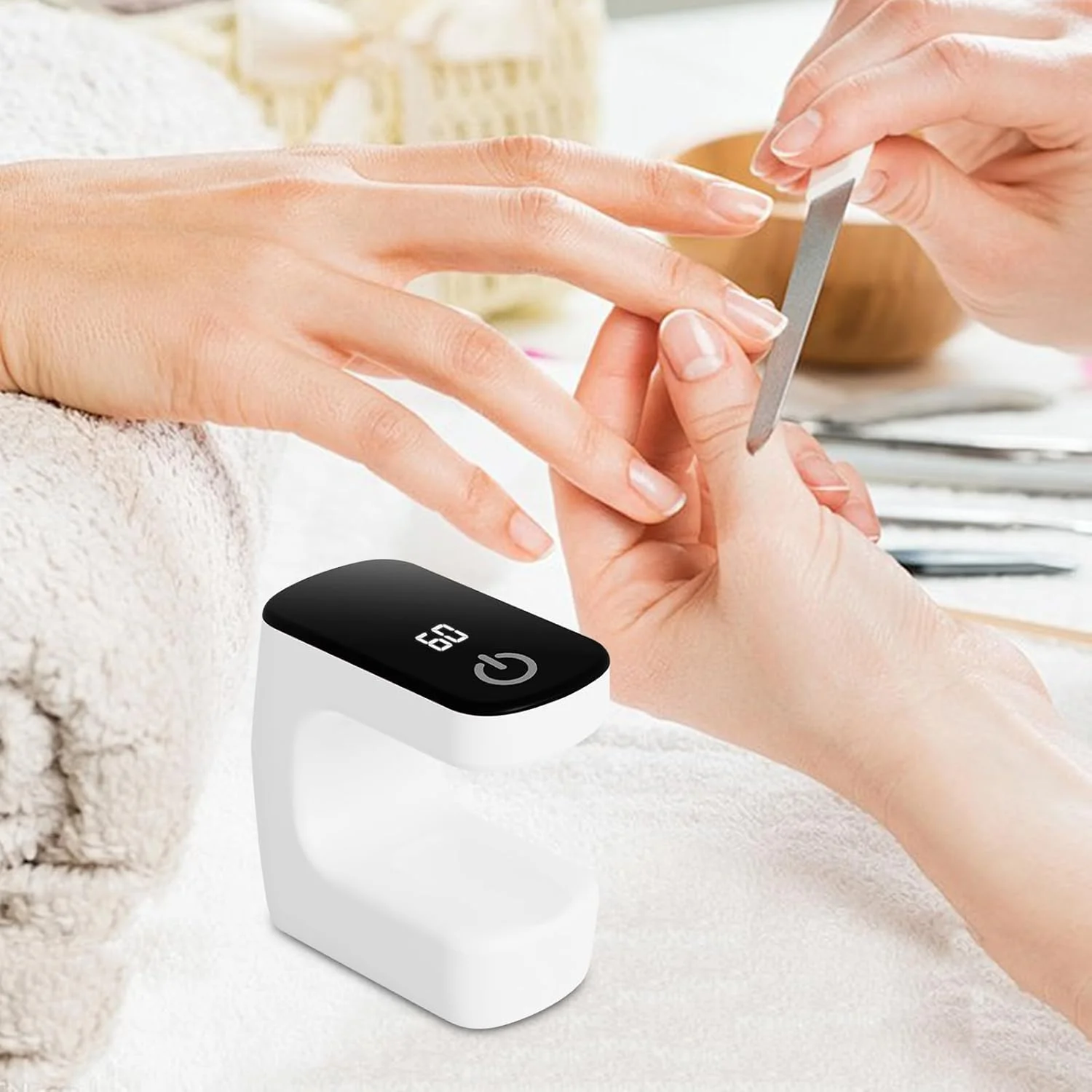 چراغ UV ناخن | چراغ کوچک لاک ناخن، دستگاه کوچک خشک کننده مانیکور برای علاقه مندان به سفر، فعالیت های کارگاهی، بانوان و متخصصان پرمشغله