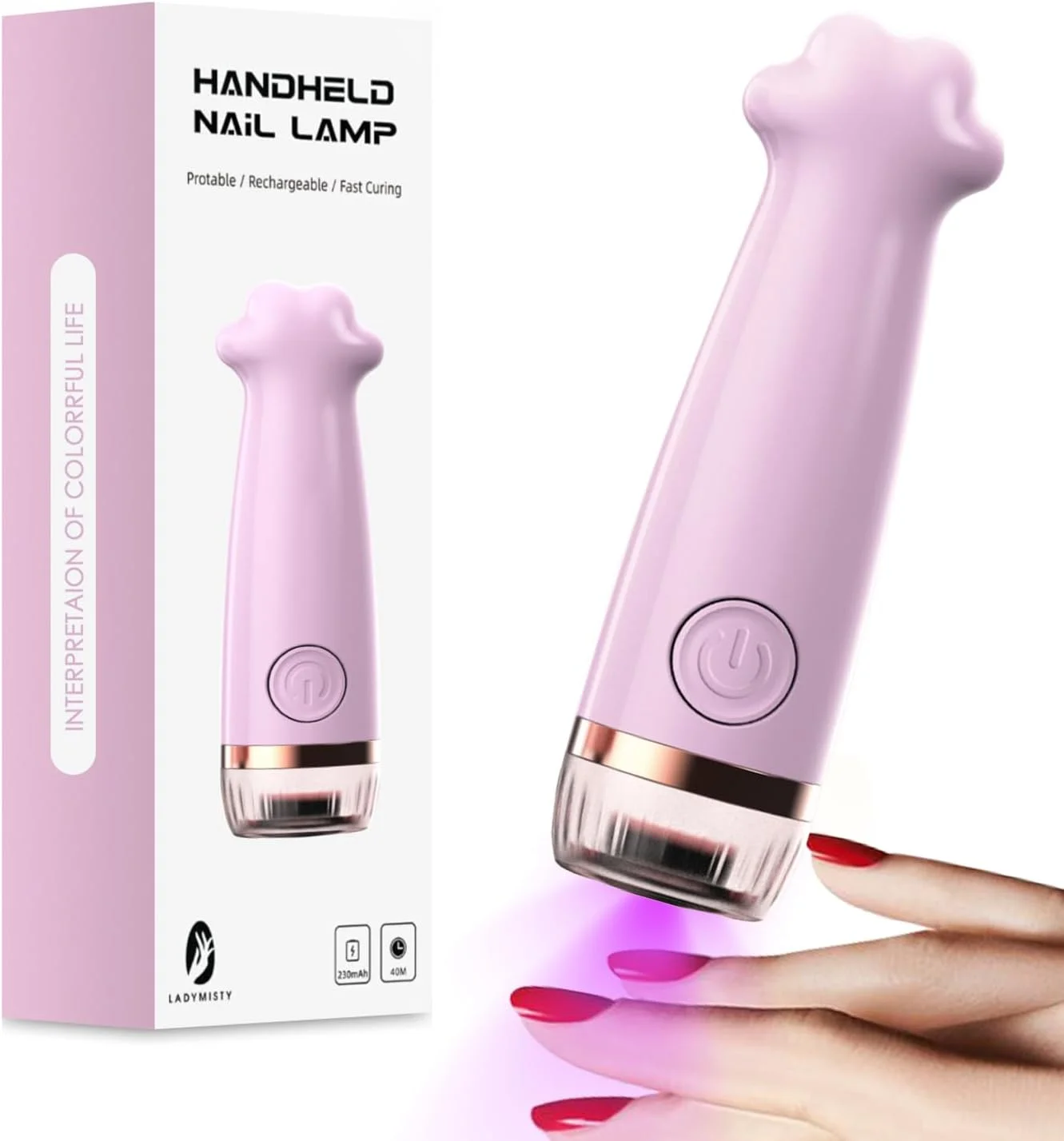 چراغ LED برای ناخن های ژلی، لامپ UV قابل شارژ 3 وات با 2 تنظیمات تایمر | چراغ ناخن اکریلیک قابل حمل، برای مرکز اسپا خانگی، سالن زیبایی، مسافرت، تعطیلات، دفتر، محوطه دانشگاه، آپارتمان