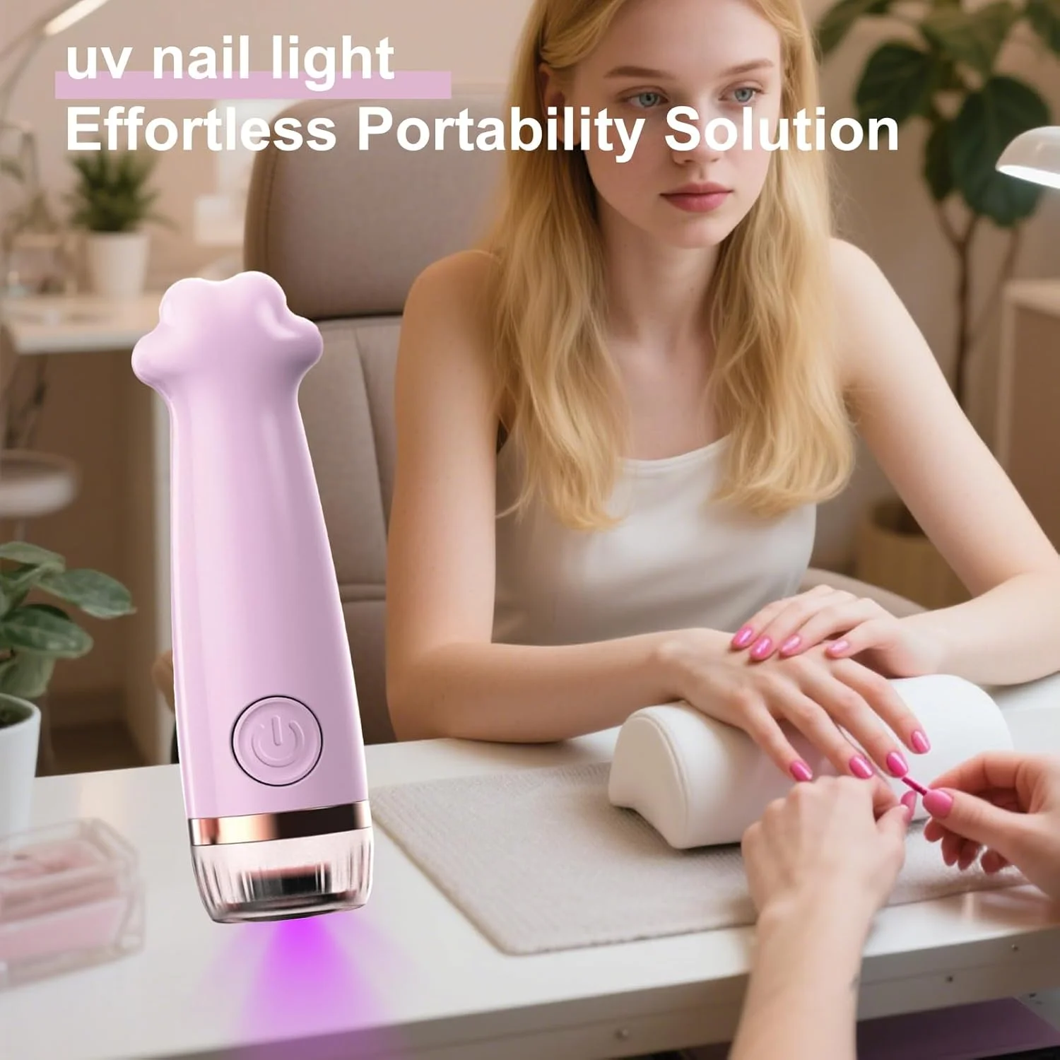 چراغ LED لاک ناخن | چراغ UV قابل شارژ 3 وات با 2 تنظیمات تایمر - قلم خشک کن ناخن اکریلیک | برای خانه، سالن زیبایی، مرکز اسپا، مسافرت، تعطیلات، دفتر، محوطه دانشگاه، آپارتمان