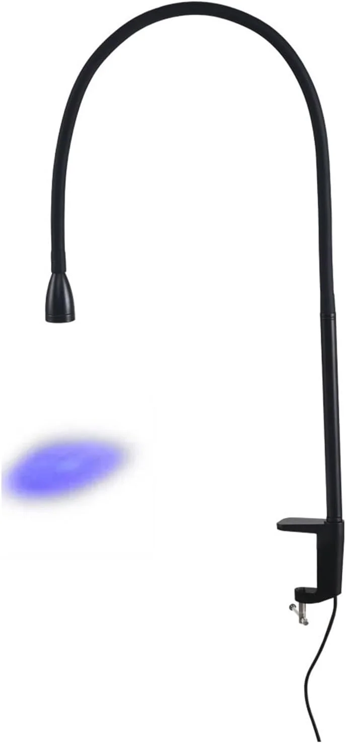 چراغ ال ای دی یو وی، چراغ رومیزی یو وی 10 واتی USB برای خشک کردن لاک ناخن، کاشت مژه مصنوعی، نور یو وی برای سالن های خانگی، پدال بی صدا برای پا، ایستگاه خشک کن (مشکی)
