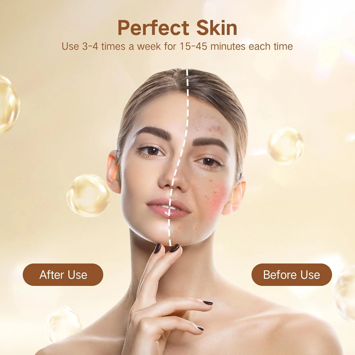 چراغ نور درمانی قرمز SUXIO - پنل نور درمانی قرمز 165 LED برای صورت و بدن، دستگاه نور درمانی قابل حمل 660 نانومتر - 850 نانومتر مادون قرمز نزدیک با چشم بند، سفید