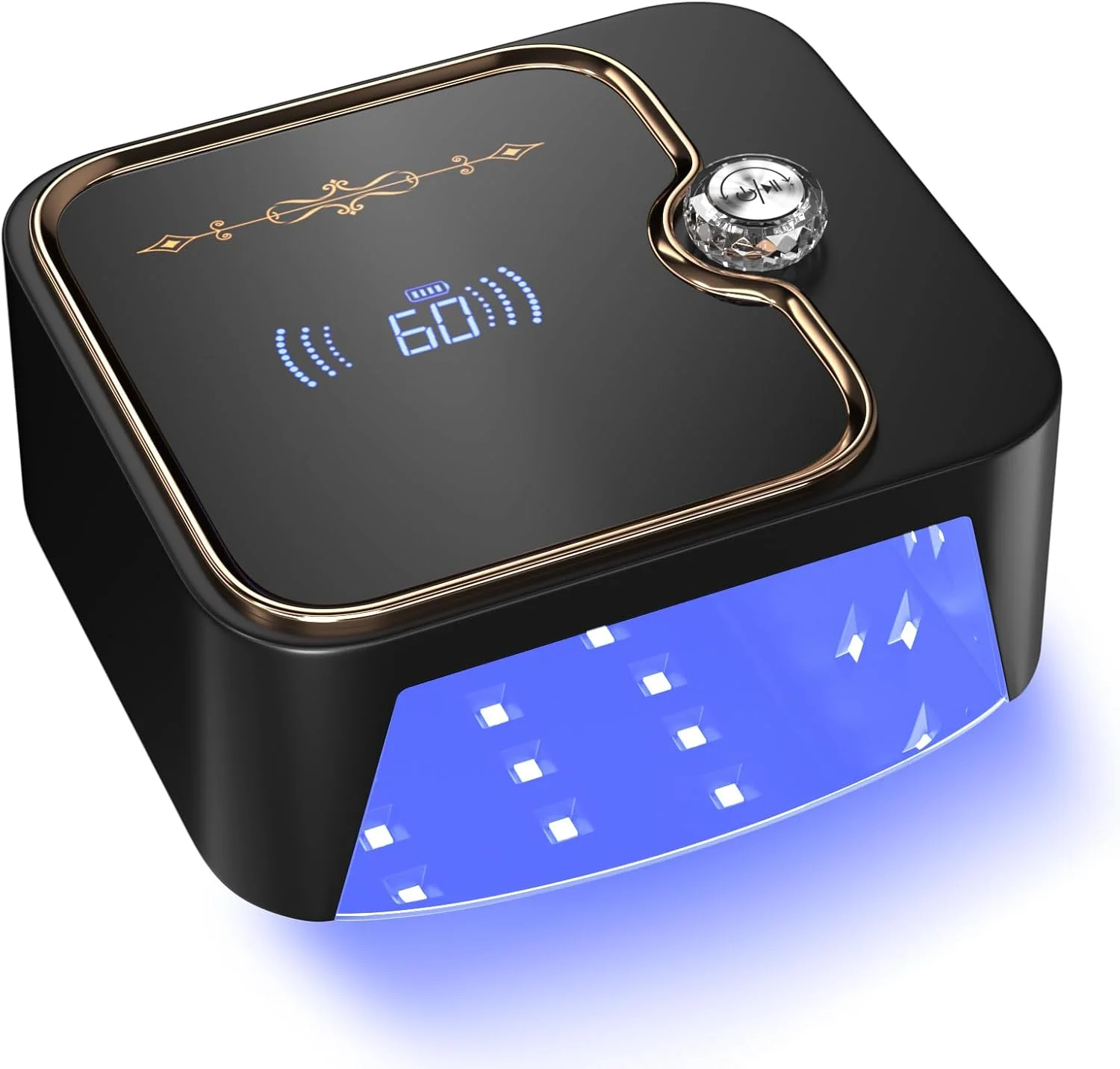 دستگاه خشک کن ناخن بی سیم 288 وات، چراغ UV قابل شارژ برای ناخن های ژلی با دکمه منحصر به فرد و صفحه نمایش LCD کامل، دستگاه خشک کن ناخن LED UV بی سیم قابل حمل، خشک کردن سریع لاک ژل برای استفاده در سالن و منزل