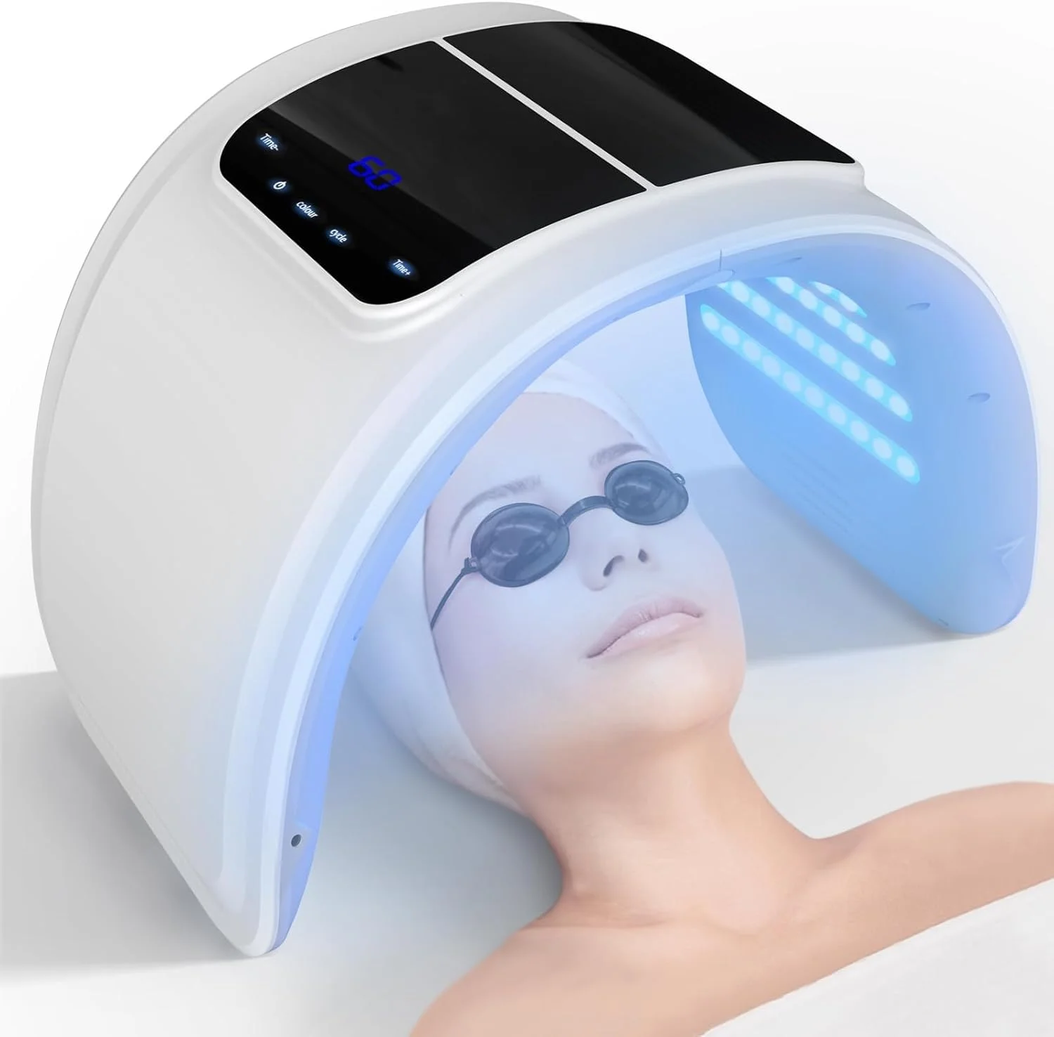 دستگاه نور درمانی LED با 7 رنگ برای صورت، ابزار جوانسازی پوست با نور LED، تجهیزات مراقبت از پوست با نور قرمز LED برای خانه، دستگاه نور درمانی قرمز برای صورت/گردن/بدن/دست/پا