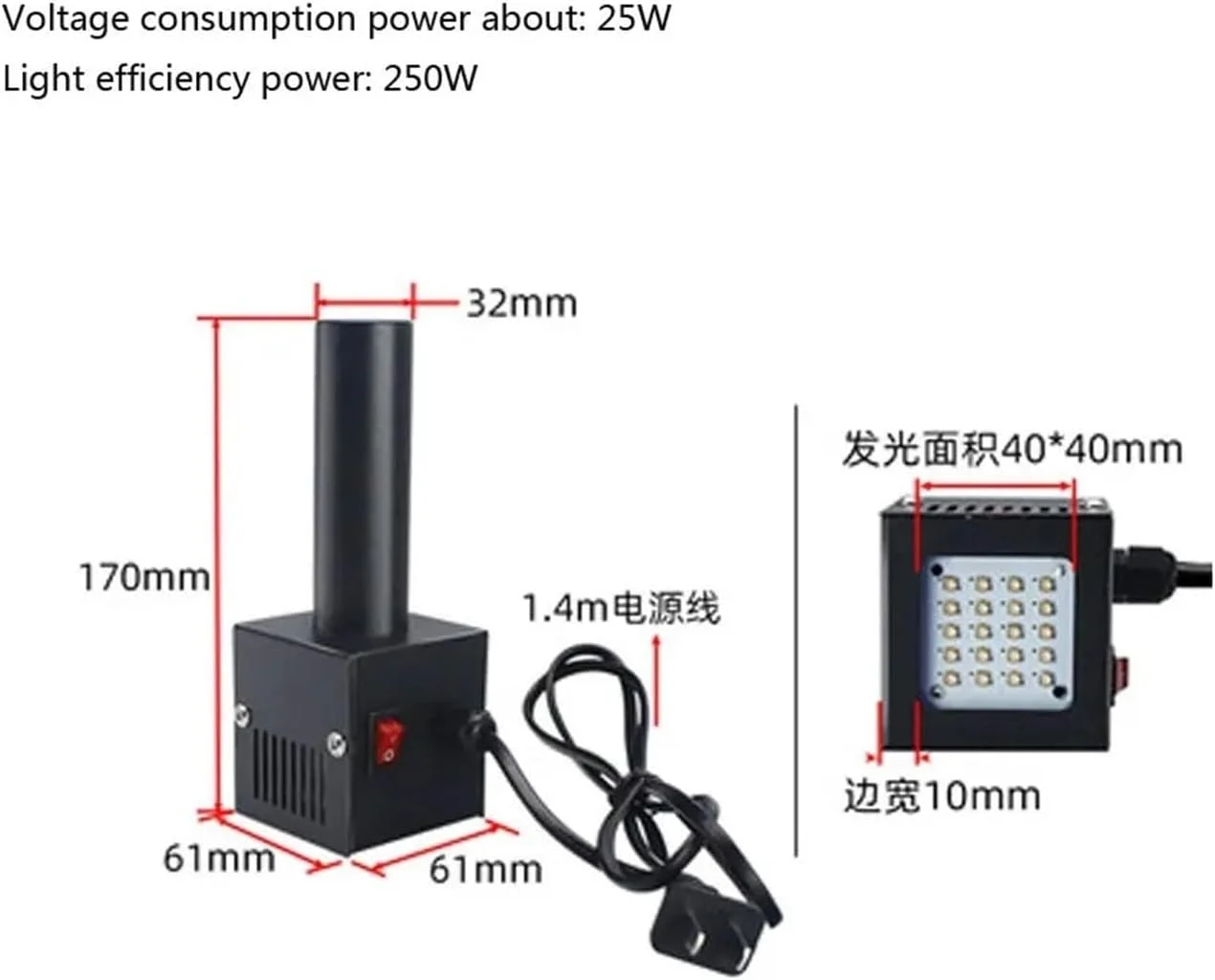 چراغ UV LED، لامپ پخت کلوییدی UV آلومینیومی 250 وات 395 نانومتر 365 نانومتر 405 نانومتر برای رزین، چسب بدون سایه، تعمیر چسب، برد مدار، روغن سبز، پخت رنگ، ایستگاه محفظه پخت DIY (395 نانومتر)