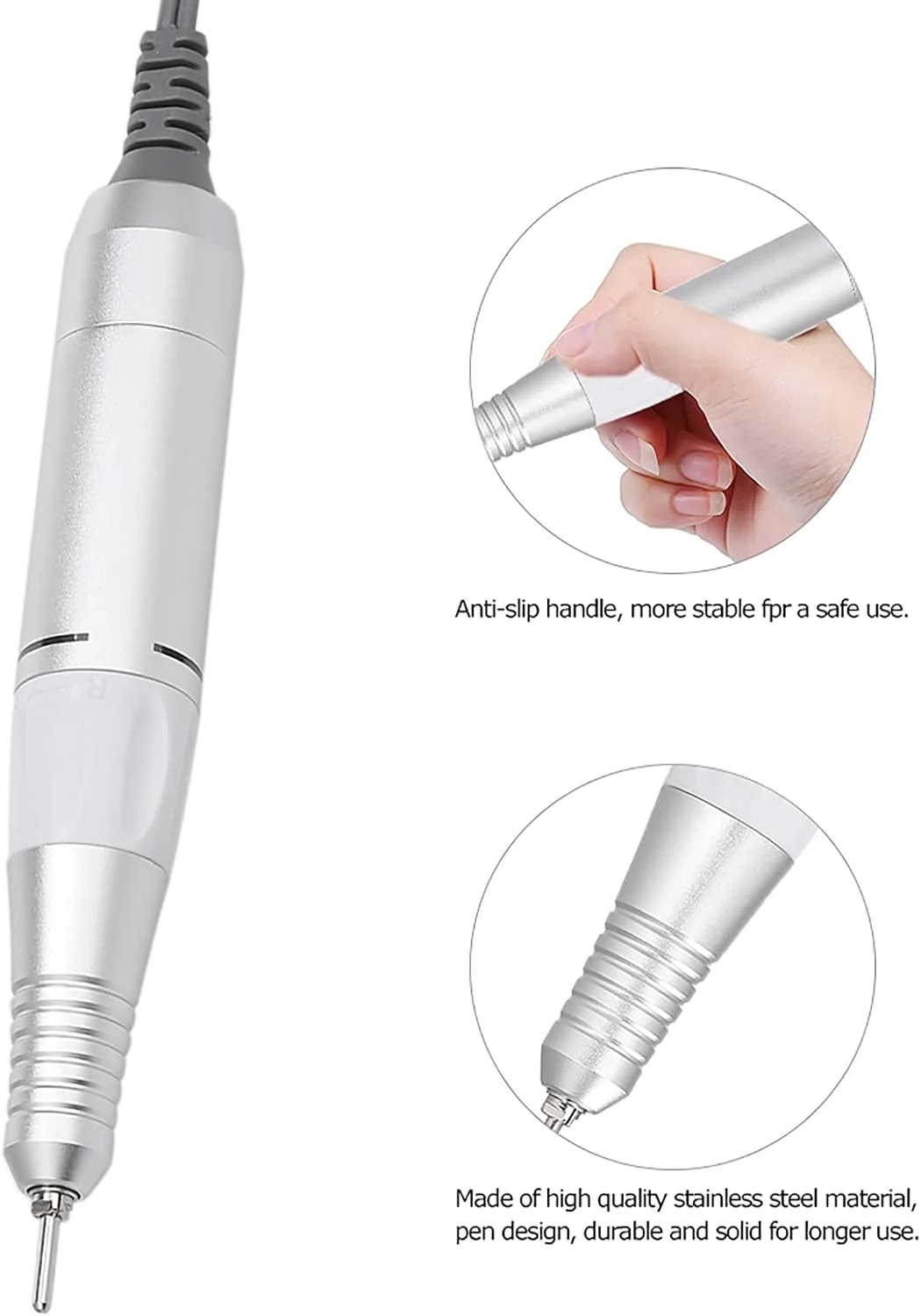مینی دستگاه دریل برقی ناخن، قلم دریل برقی، ابزار مانیکور پدیکور ناخن، 12 ولت 30000 دور در دقیقه، قرمز
