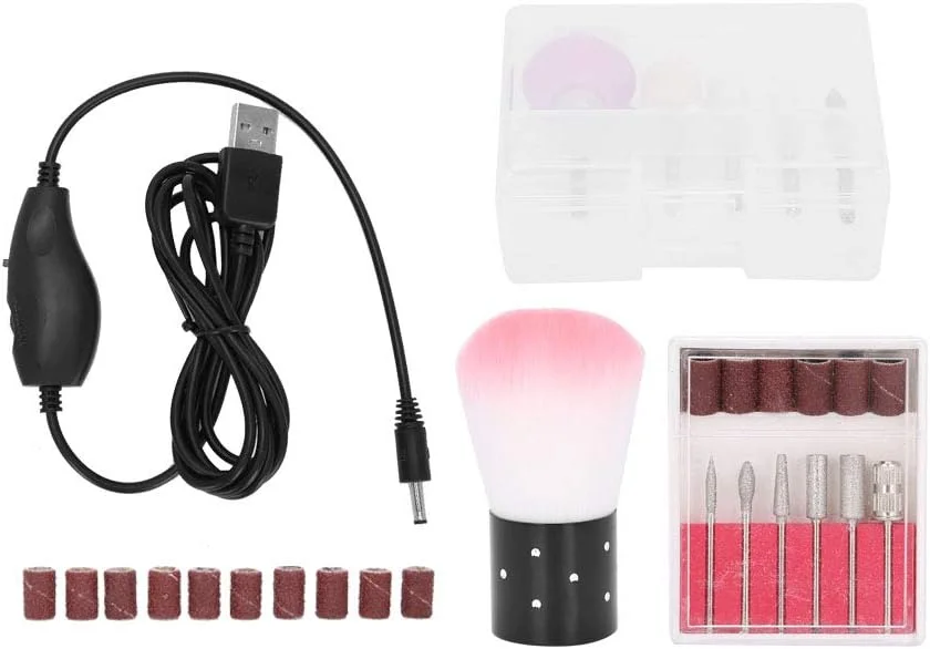 قلم دریل ناخن، قلم هندپیس قابل حمل دریل ناخن برای پولیش، مناسب برای استفاده در خانه و سالن ناخن، برای سوهان کشی (صورتی)