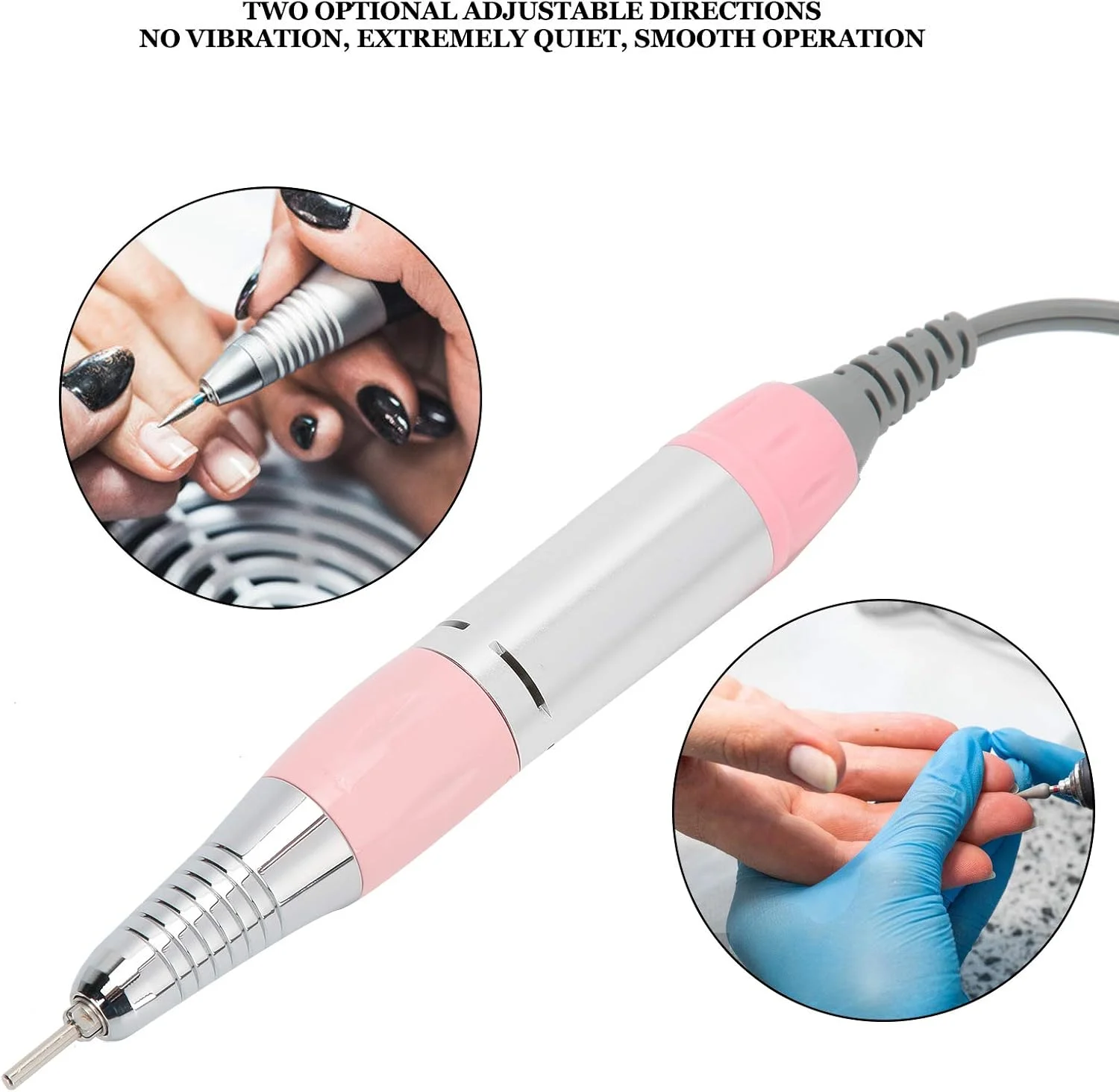 دسته برقی سوهان ناخن، قلم پرداخت و سنگ زنی فلزی، لوازم جانبی هنر ناخن