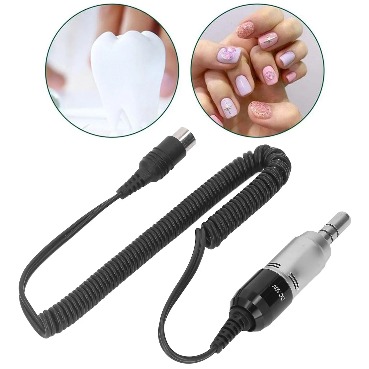 دسته برس خورده با هندپیس میکروموتور 35000 دور در دقیقه با موتور الکتریکی نوع E برای جواهرات، صنایع دستی، پرداخت و دسته پرداخت با میکروموتور برس خورده