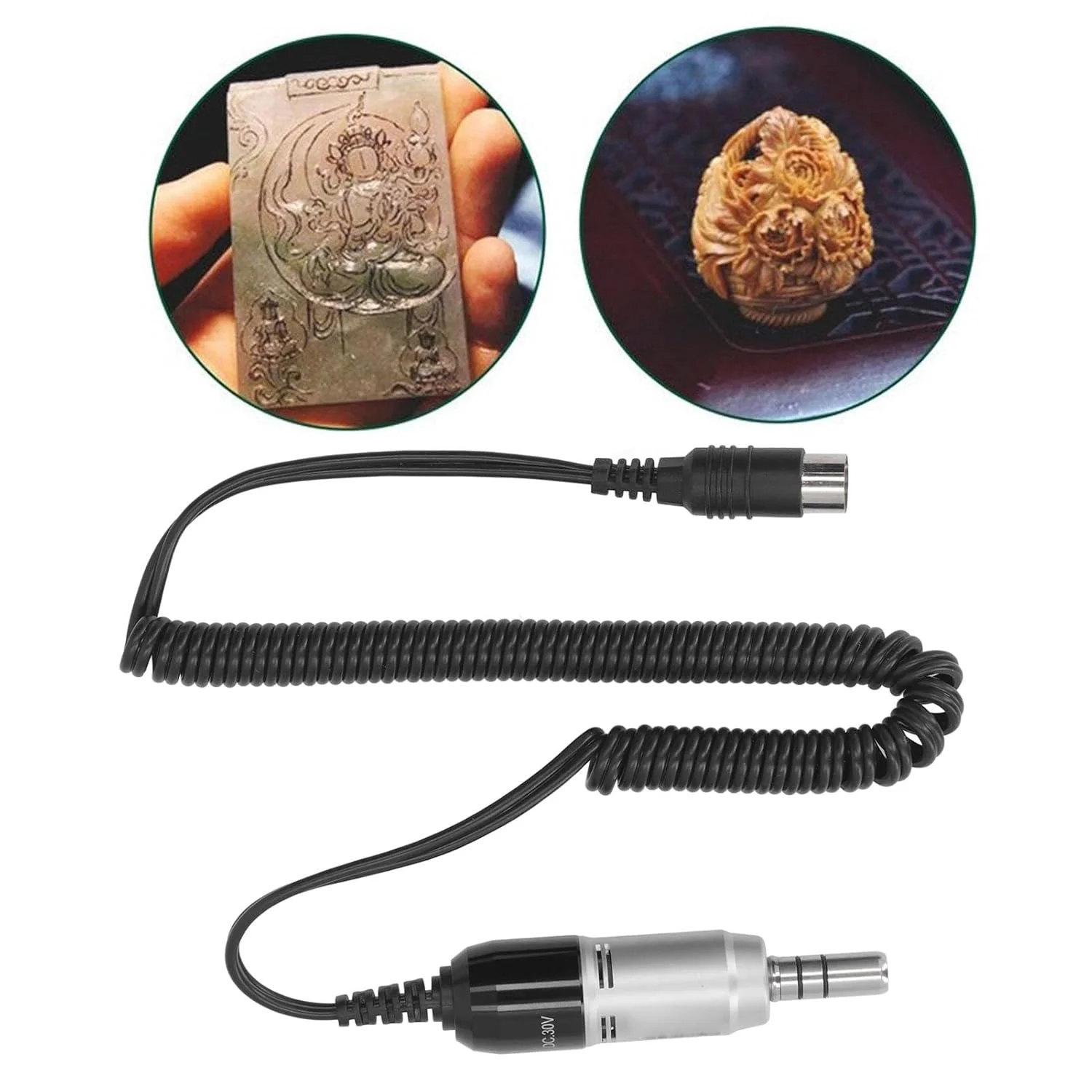 دسته برس خورده با هندپیس میکروموتور 35000 دور در دقیقه با موتور الکتریکی نوع E برای جواهرات، صنایع دستی، پرداخت و دسته پرداخت با میکروموتور برس خورده