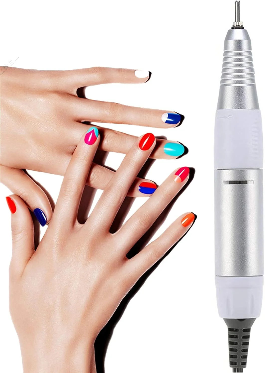 قلم دستگاه مانیکور، در 4 رنگ، ابزار جانبی برای مانیکور و پدیکور (سفید)