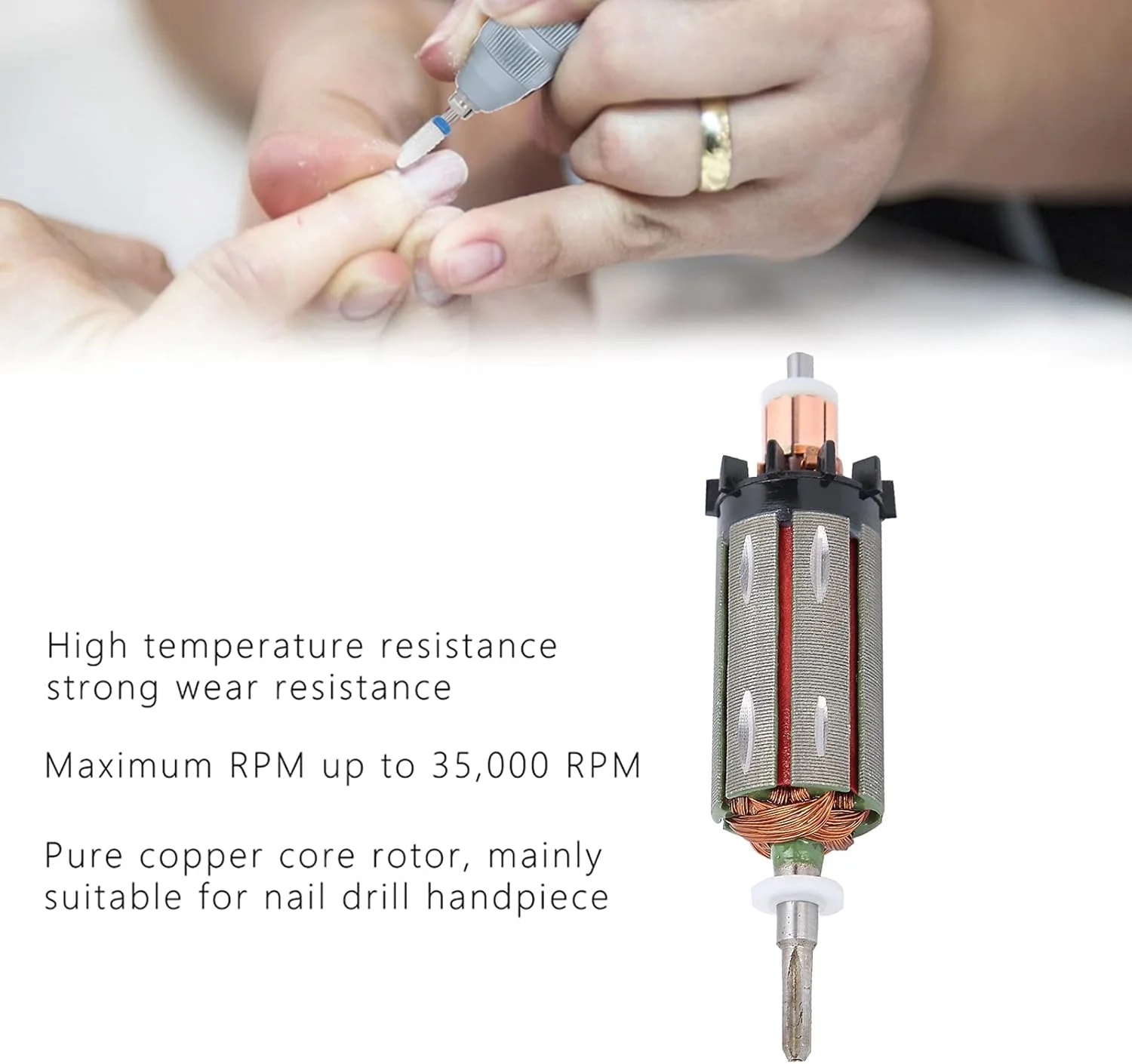 هندپیس دریل ناخن موتور 35000 دور در دقیقه قطعه تعویضی لوازم جانبی دریل برقی مانیکور ناخن