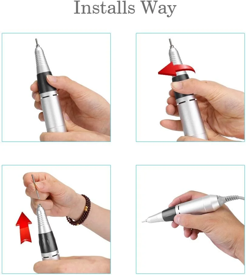 قلم دریل ناخن برقی Irfora، دستگاه قابل حمل پولیش ناخن، هندپیس برای مانیکور و پدیکور، آسیاب هندپیس برای ناخن های ژلی آکریلیک
