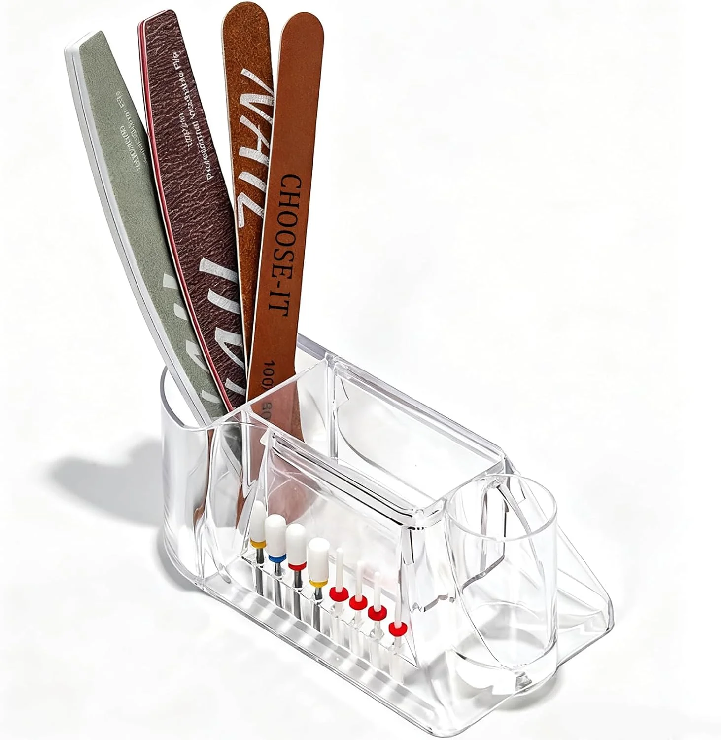 استند نگهدارنده اکرلیک دریل ناخن با 8 سوراخ سری، جعبه نگهداری همه کاره برای دستگاه دریل ناخن، هندپیس، سوهان ناخن و براش های آرایشی، نظم دهنده رومیزی برای تکنسین های ناخن و علاقه مندان به DIY