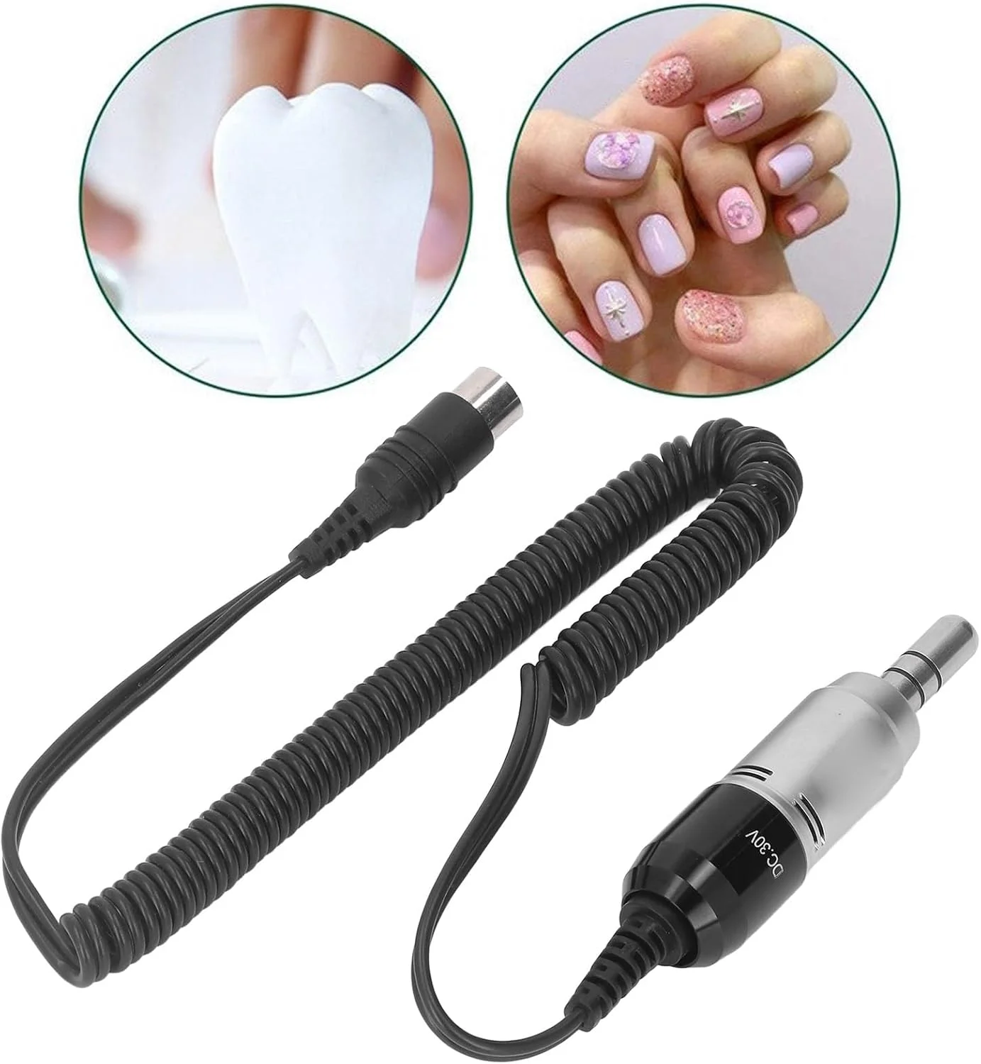 هندپیس میکروموتور Luqeeg، هندپیس موتور الکتریکی نوع E با سرعت 35000 دور در دقیقه، دسته پرداخت برس خورده میکروموتور، مینی دریل برقی برای پرداخت، سنگ زنی و برش جواهرات و صنایع دستی