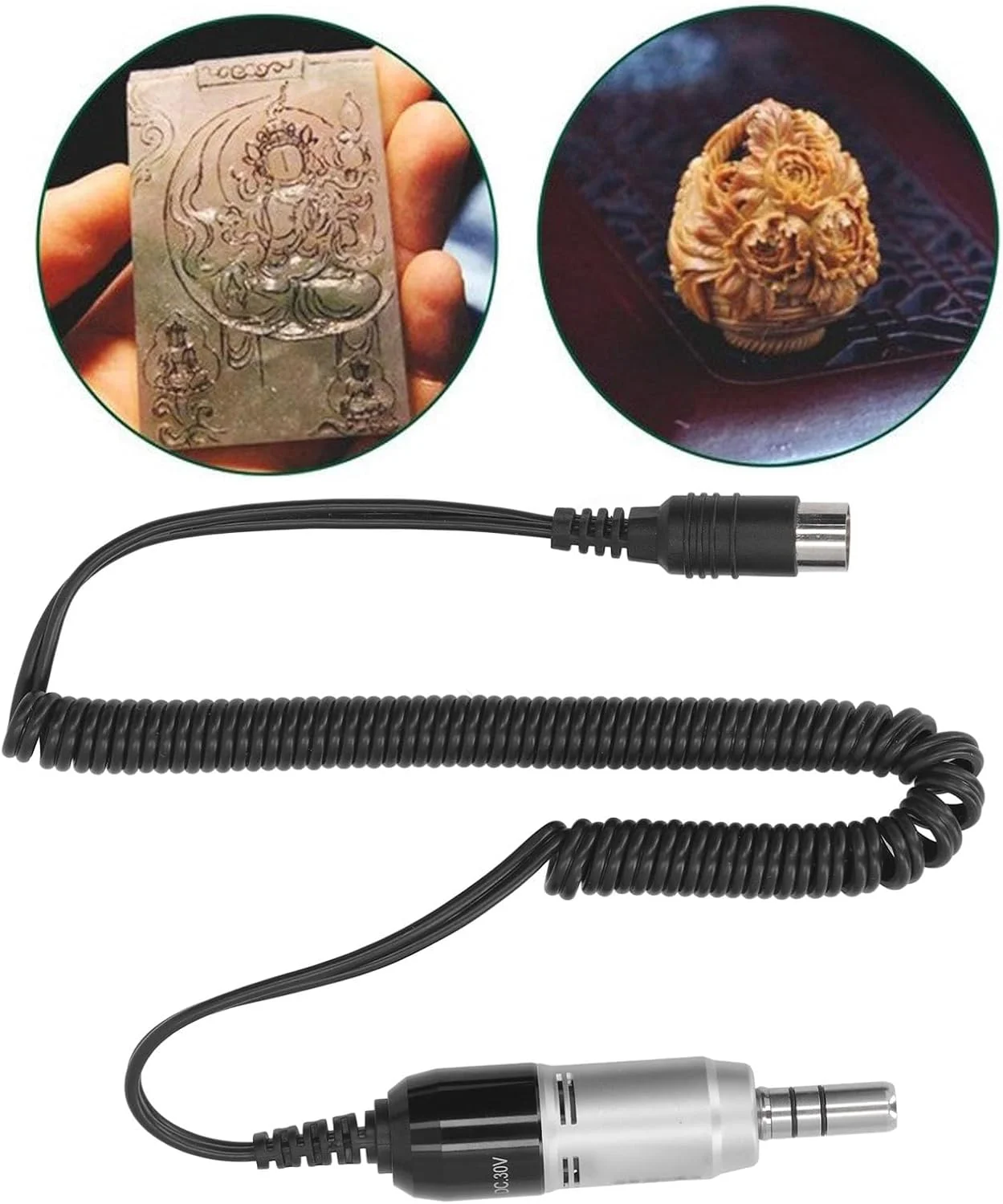 هندپیس میکروموتور Luqeeg، هندپیس موتور الکتریکی نوع E با سرعت 35000 دور در دقیقه، دسته پرداخت برس خورده میکروموتور، مینی دریل برقی برای پرداخت، سنگ زنی و برش جواهرات و صنایع دستی