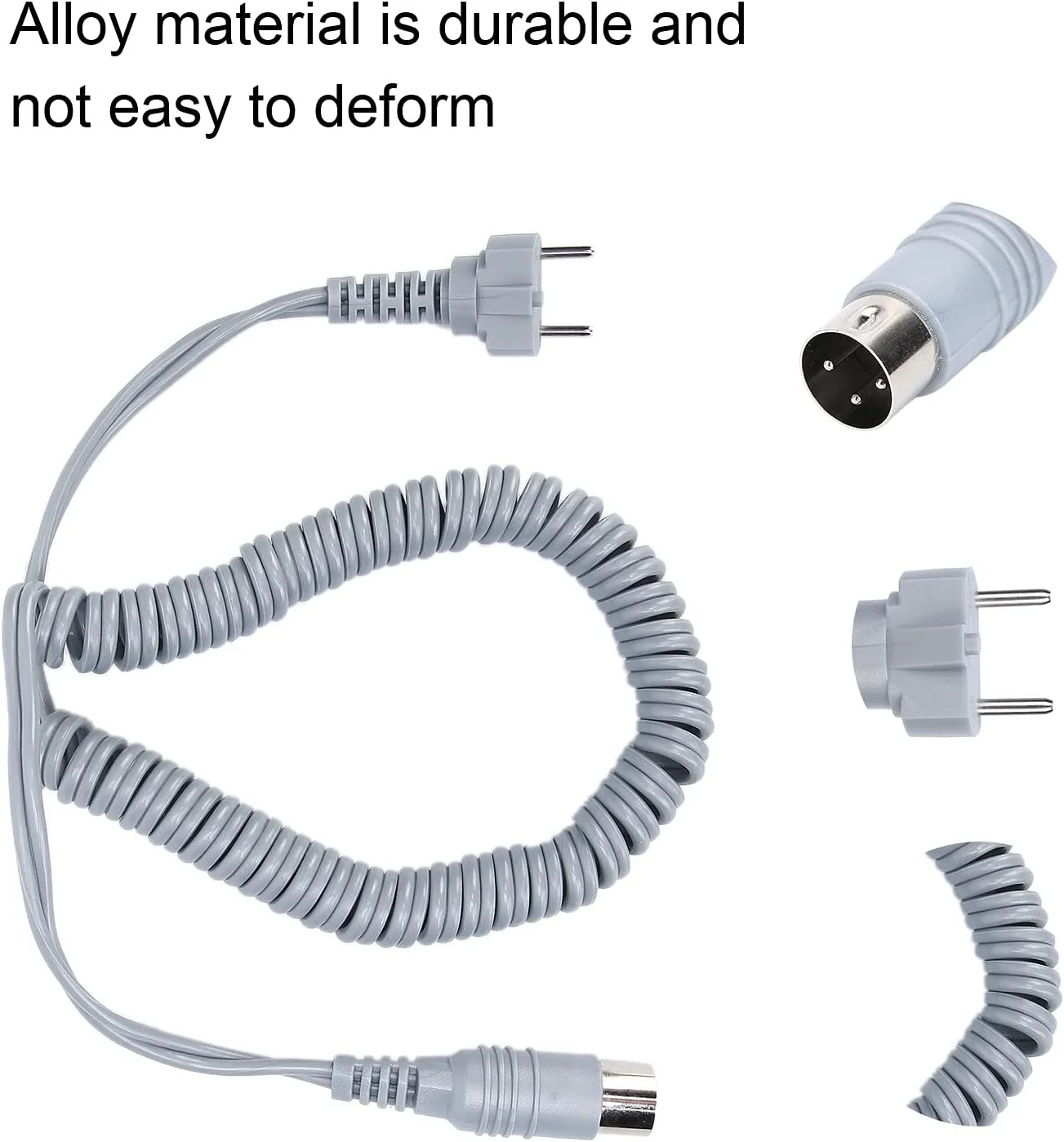 کابل دریل ناخن برقی، کابل هندپیس دریل ناخن بادوام، آلیاژ سیلیکونی برای هندپیس دریل ناخن برقی برای استفاده طولانی مدت (خاکستری)