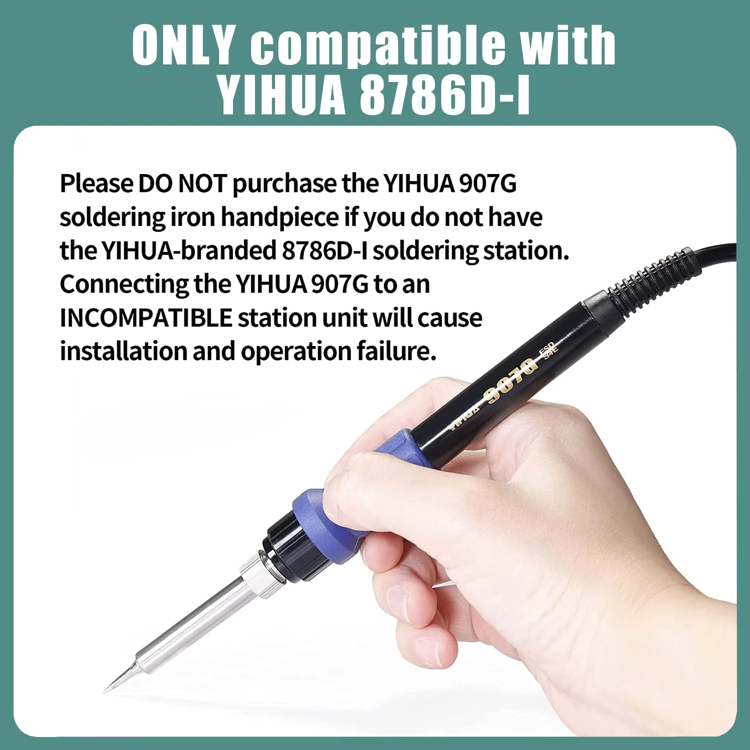 دسته/هندپیس یدکی هویه YIHUA 907G برای دستگاه لحیم کاری و تعمیرات Yihua 8786D-I