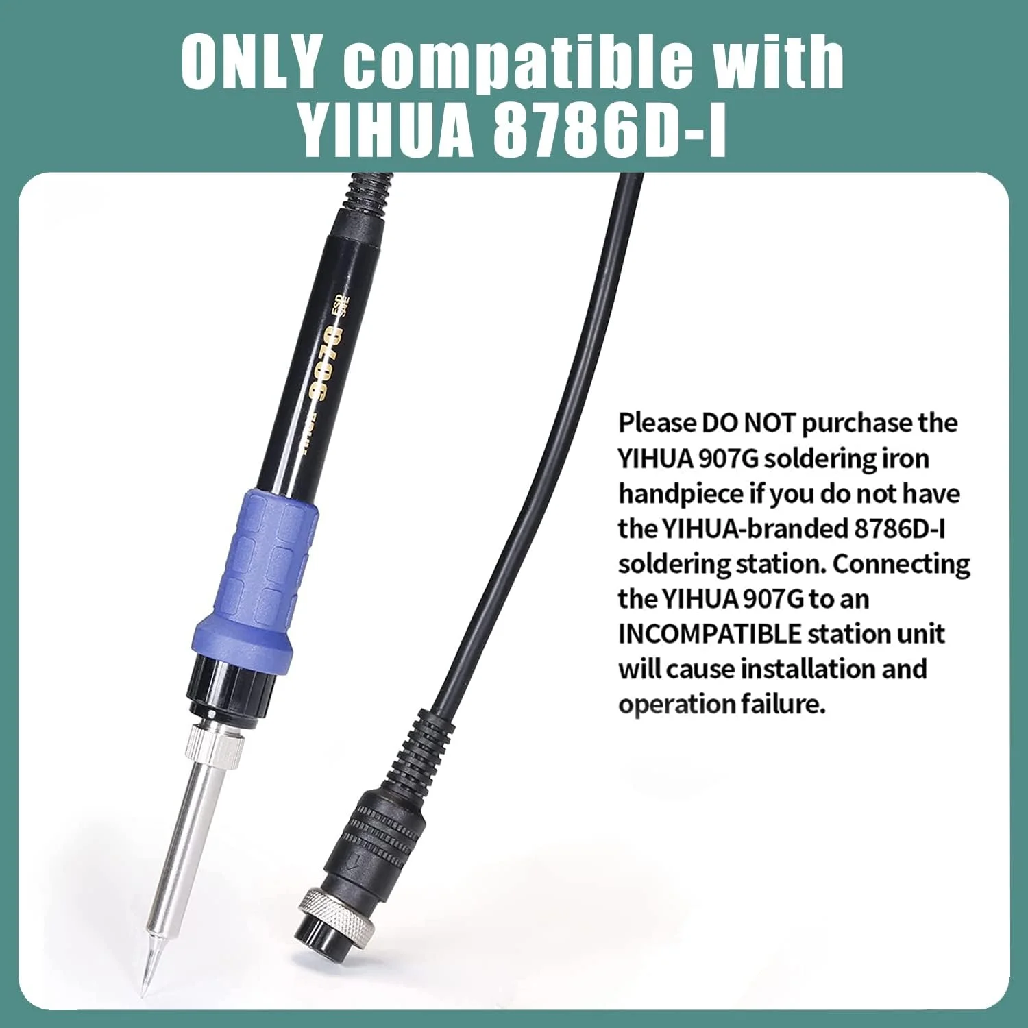 دسته/هندپیس یدکی هویه YIHUA 907G برای دستگاه لحیم کاری و تعمیرات Yihua 8786D-I