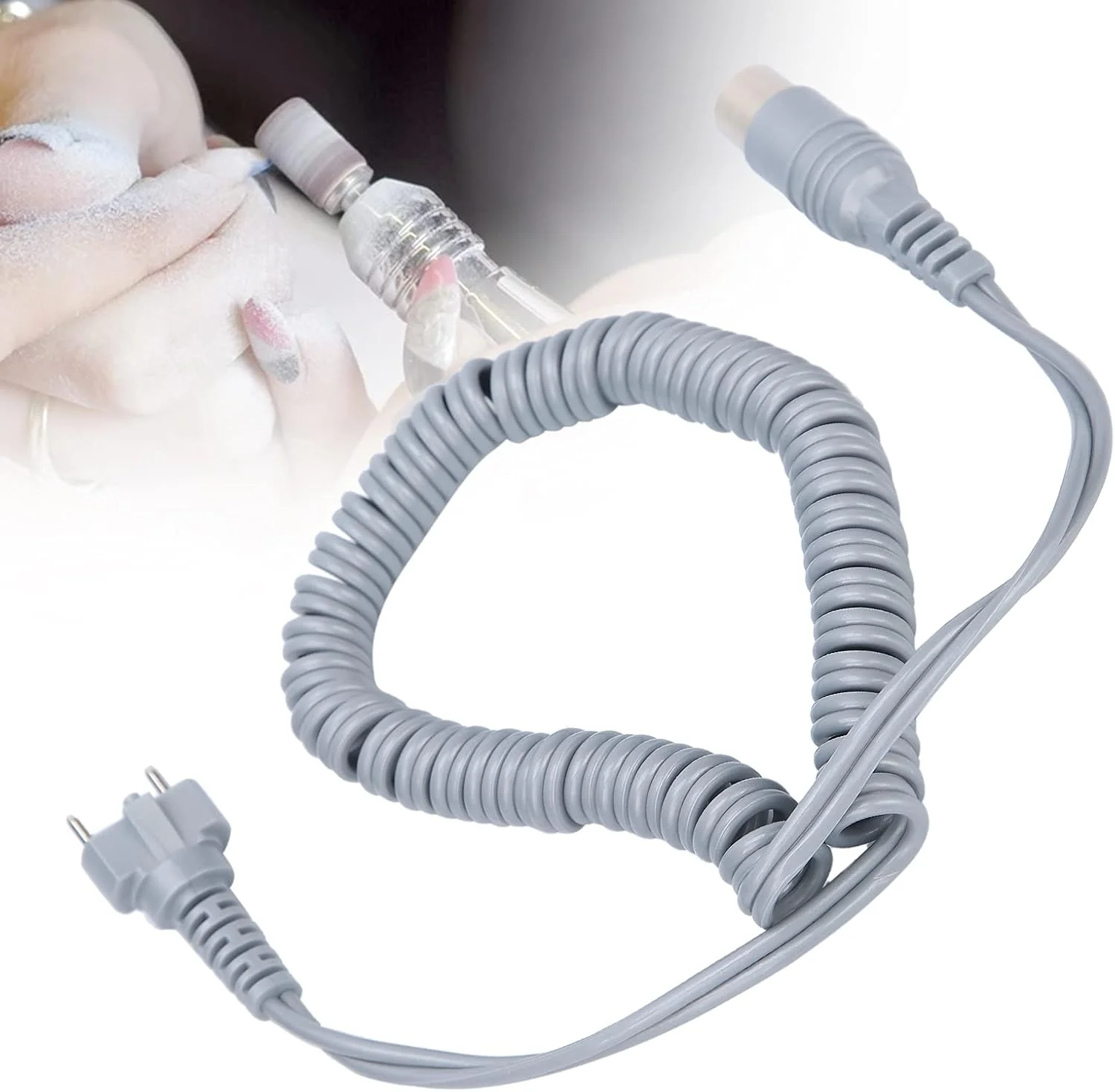 کابل هندپیس دستگاه مانیکور Denash، سیم برق هندپیس دستگاه مانیکور برقی (خاکستری)