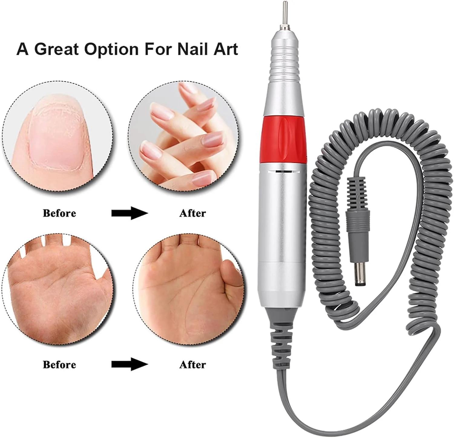 قلم دستگاه مانیکور و پدیکور برقی اونا با سرعت 30000 دور در دقیقه، دسته و ابزار جانبی
