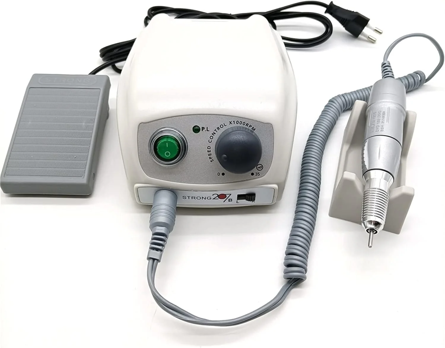 جعبه کنترل 65 واتی مدل 207b با سرعت 35000 دور در دقیقه، ابزار مانیکور و پدیکور ناخن (رنگ: زرد روشن، سایز: EU)