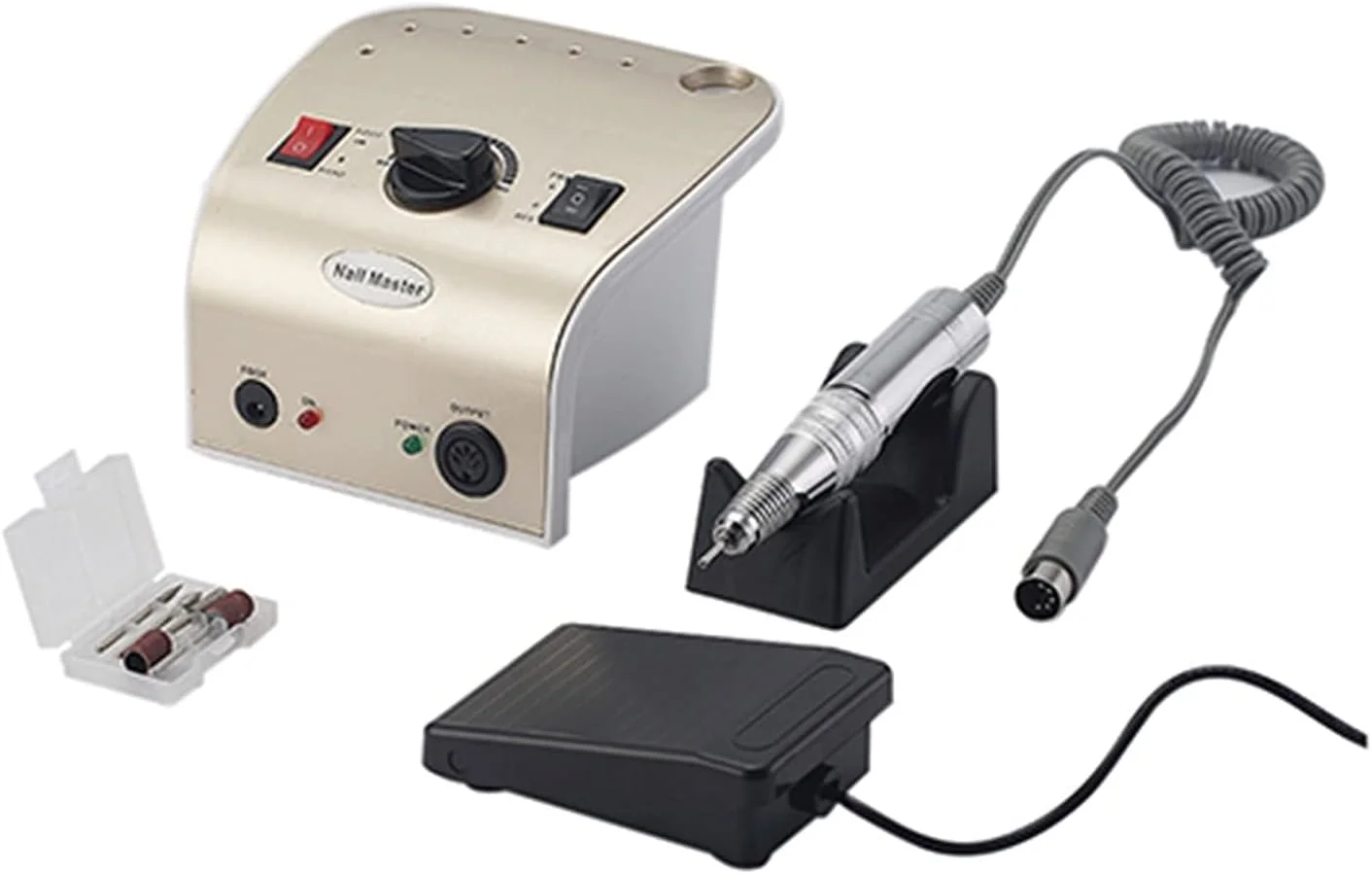 دستگاه سوهان ناخن برقی 35000 دور در دقیقه برای مانیکور و پدیکور لاک ناخن، قلم مانیکور فلزی برای ناخن های اکریلیک حرفه ای (رنگ: طلایی)