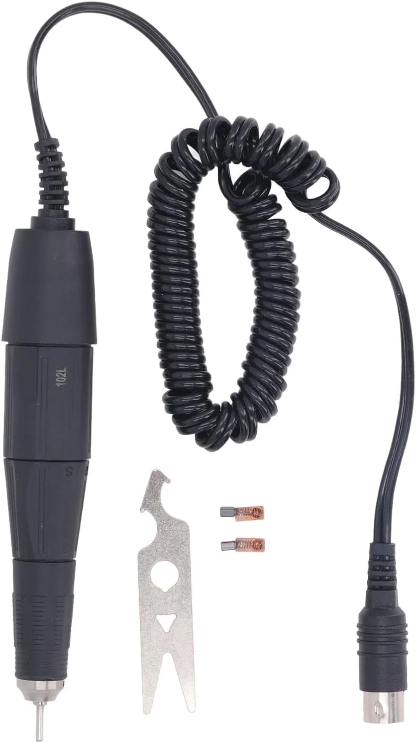 دسته دریل ناخن، قلم برقی جایگزین با سه نظام 2.35 میلی متری برای پولیش پدیکور، هندپیس سوهان ناخن 35000 دور در دقیقه، قطعه دستگاه دریل ناخن 102L