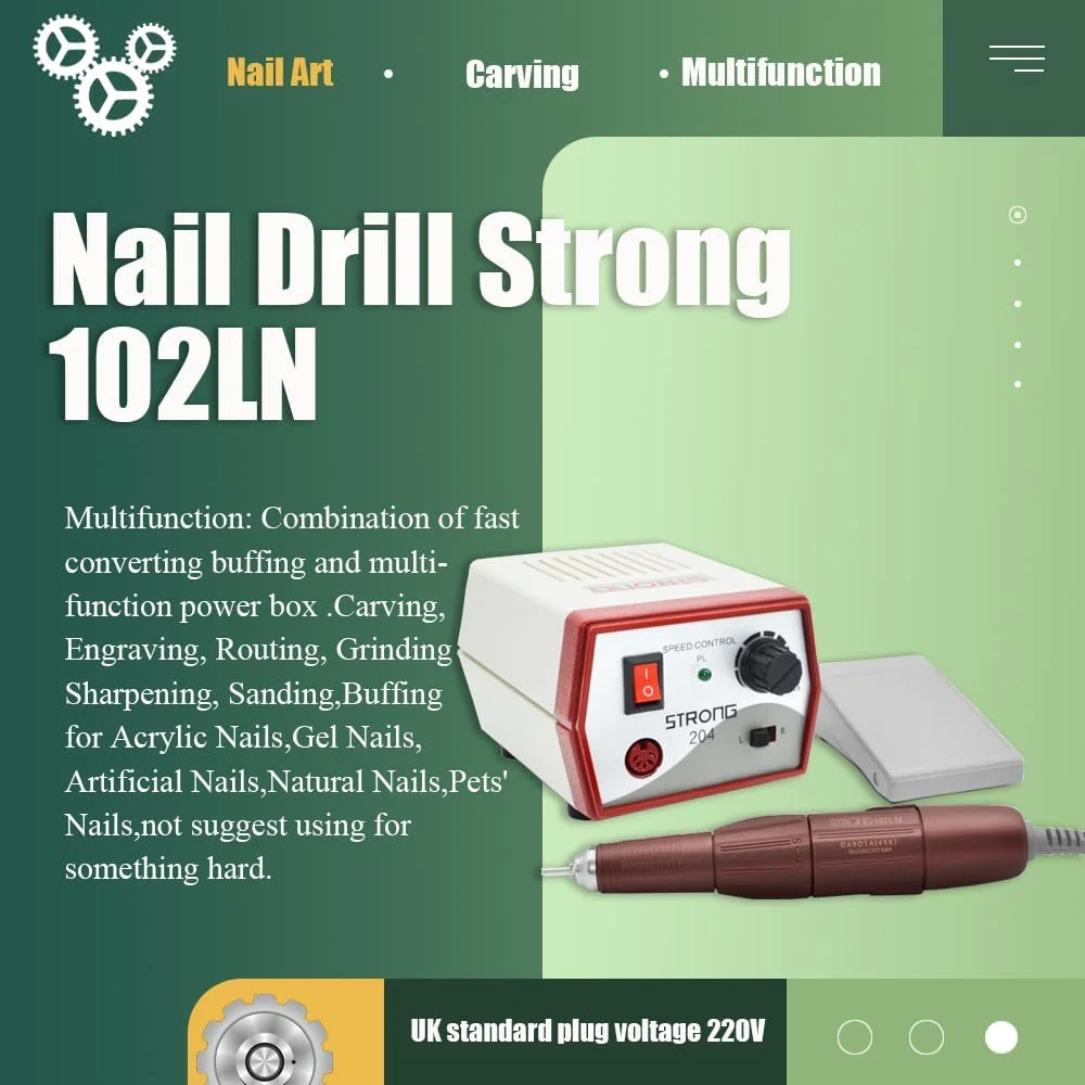 دستگاه سوهان برقی ناخن 45000 دور در دقیقه، حرفه ای، قابل حمل و شارژی، مناسب برای ست مانیکور و پدیکور ژل و اکریلیک (204-102LN)