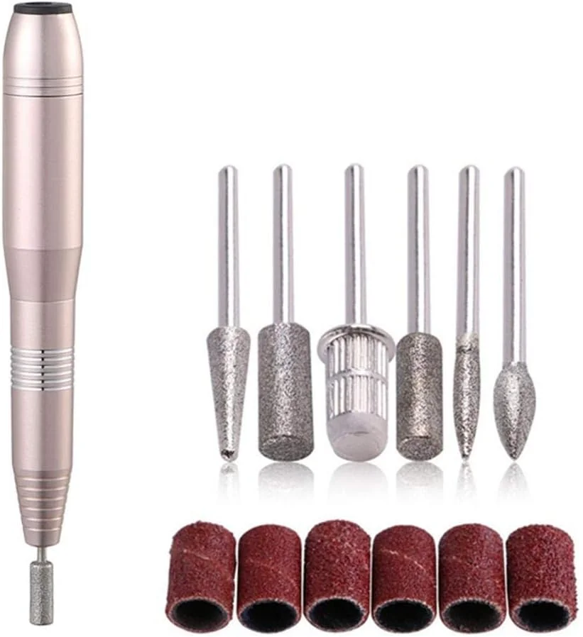 دستگاه سوهان برقی ناخن قابل حمل و جمع و جور، کیت مانیکور و پدیکور برقی با هندپیس و آسیاب مناسب برای استفاده در منزل و سالن