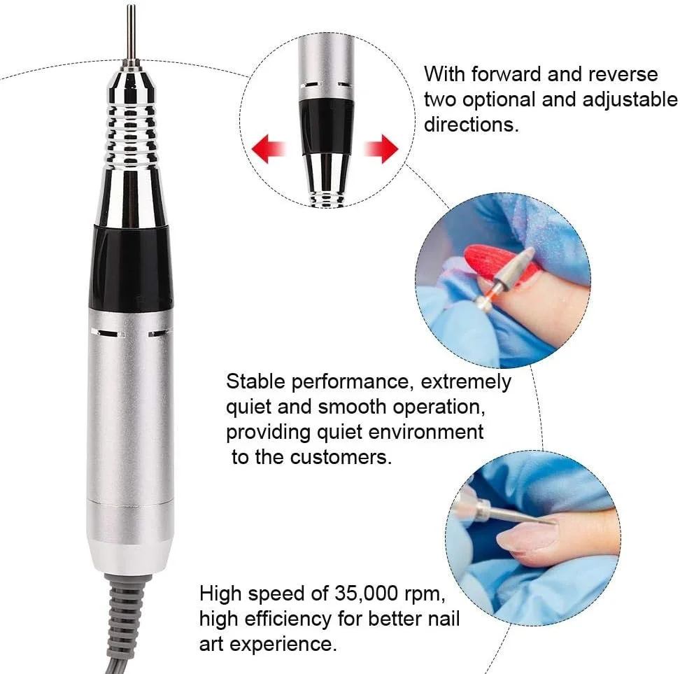 قلم دریل برقی حرفه ای هنر ناخن، دستگاه مانیکور، فایل های ناخن، قلم دریل دستی، لوازم جانبی ماشین سنگ زنی ناخن (01)