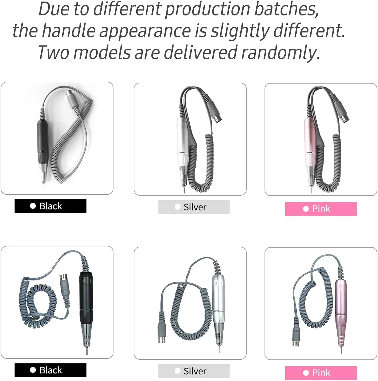 قلم برقی حرفه ای طراحی ناخن، ابزار پرداخت و سوهان ناخن، مناسب مانیکور و پدیکور، مشکی