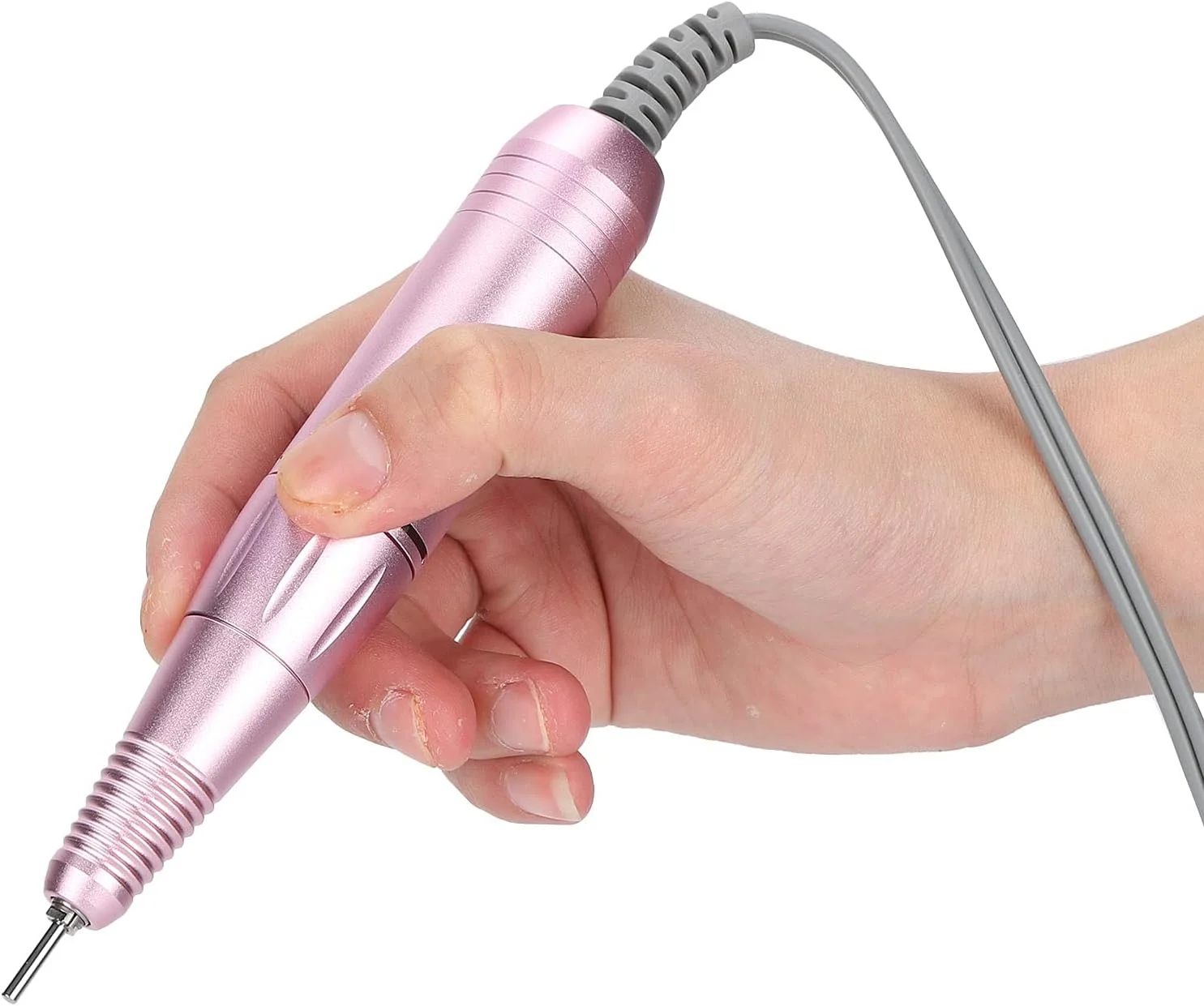 دستگاه سوهان برقی ناخن دستی، پولیشر برقی قابل تنظیم 35000 دور در دقیقه، قلم سوهان ناخن با قطعه دستی قابل تنظیم برای مانیکور پدیکور پردازش ناخن اکریلیک 14x2.3 سانتی متر