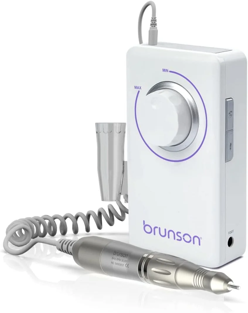 دسته و دستگاه دریل ناخن برونسون، قلم هندپیس دریل برقی ناخن 30000 دور در دقیقه، هندپیس آسیاب پولیش ناخن، فایل برقی حذف ژل ناخن، دستگاه پولیش ناخن قابل حمل، دریل هنر ناخن