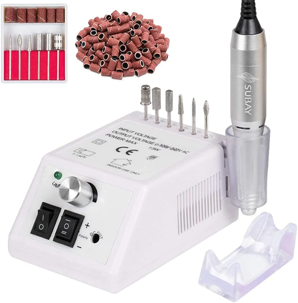 دستگاه سوهان برقی ناخن حرفه ای سوبای، ست کیت سوهان ناخن برای ناخن های اکریلیک، ناخن ژلی، ست پولیشر طراحی ناخن، سفید