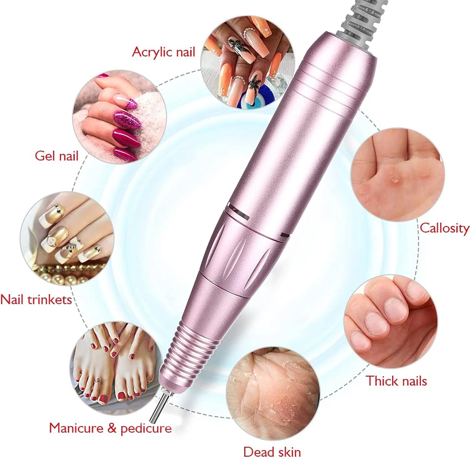 دسته دستگاه سوهان ناخن، قطعه یدکی برقی مانیکور پدیکور، دسته جایگزین برای دستگاه سوهان ناخن، ابزار جانبی دسته دستگاه پولیش ناخن