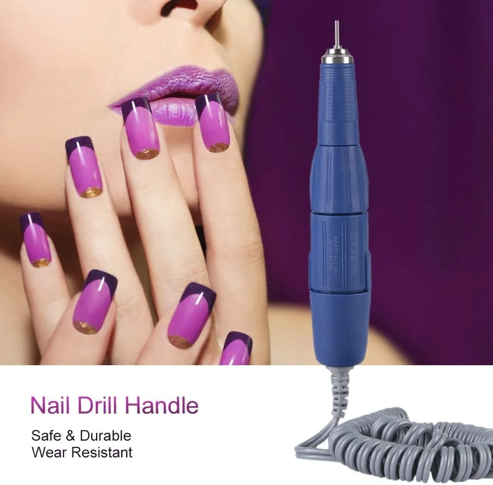 هندپیس دریل ناخن، 102L-2.35mm دسته دریل برقی ناخن حرفه ای، قطعه جایگزین ماشین دریل ناخن برای ماشین مانیکور برقی ناخن (آبی)