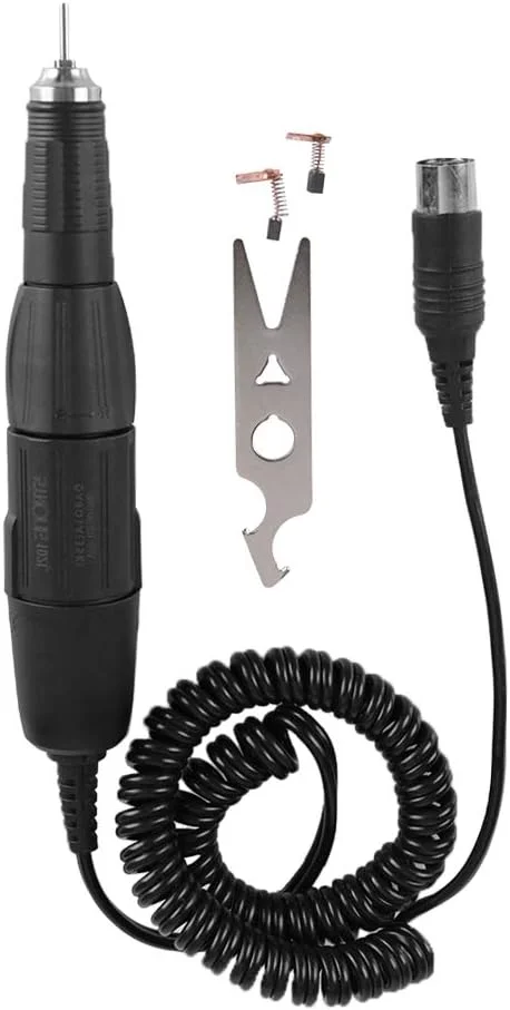 هندپیس دریل ناخن، 102L-2.35mm دسته دریل برقی ناخن حرفه ای، قطعه جایگزین ماشین مانیکور برقی ناخن (مشکی)