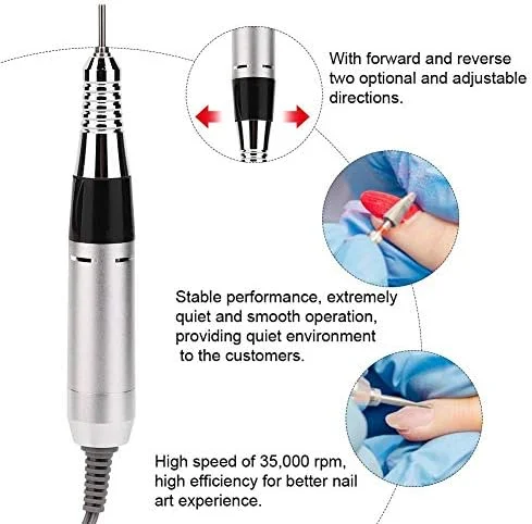 دسته جایگزین دیوچه برای دریل برقی ناخن، دریل برقی ناخن، قلم مانیکور، سوهان ناخن، قطعه دستی، لوازم جانبی دستگاه سنگ زنی ناخن (دسته کوچک)