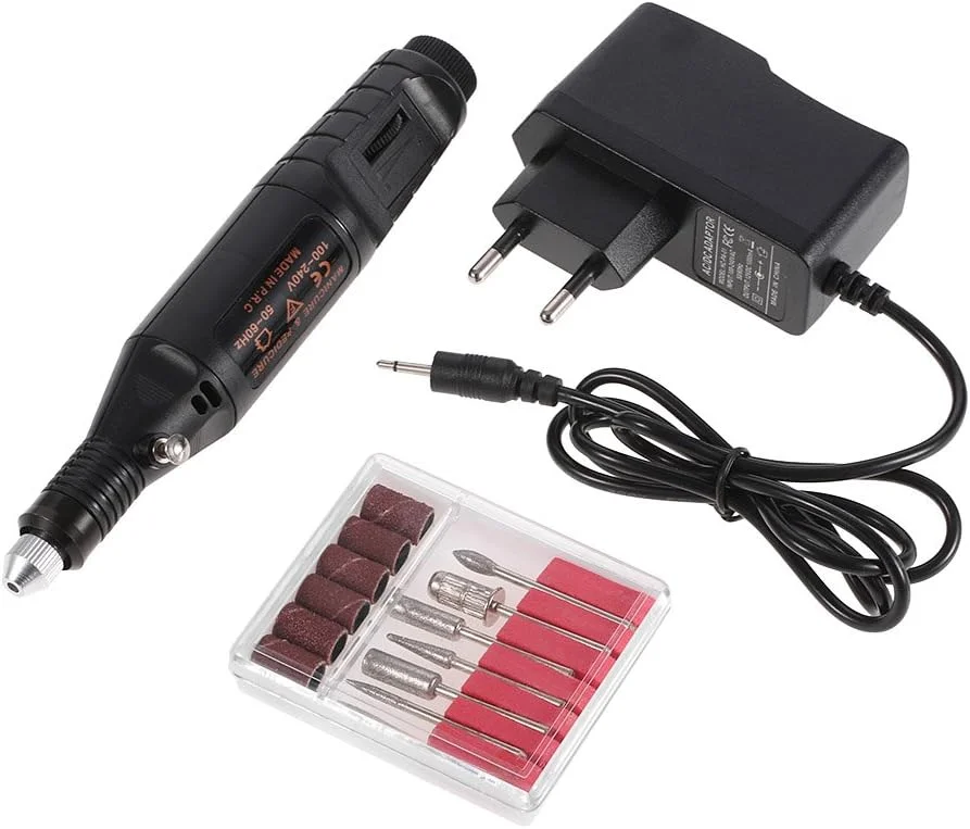 دستگاه مانیکور و پدیکور برقی سوهان ناخن، دسته قلمی ابزار پولیشینگ، دوشاخه EU