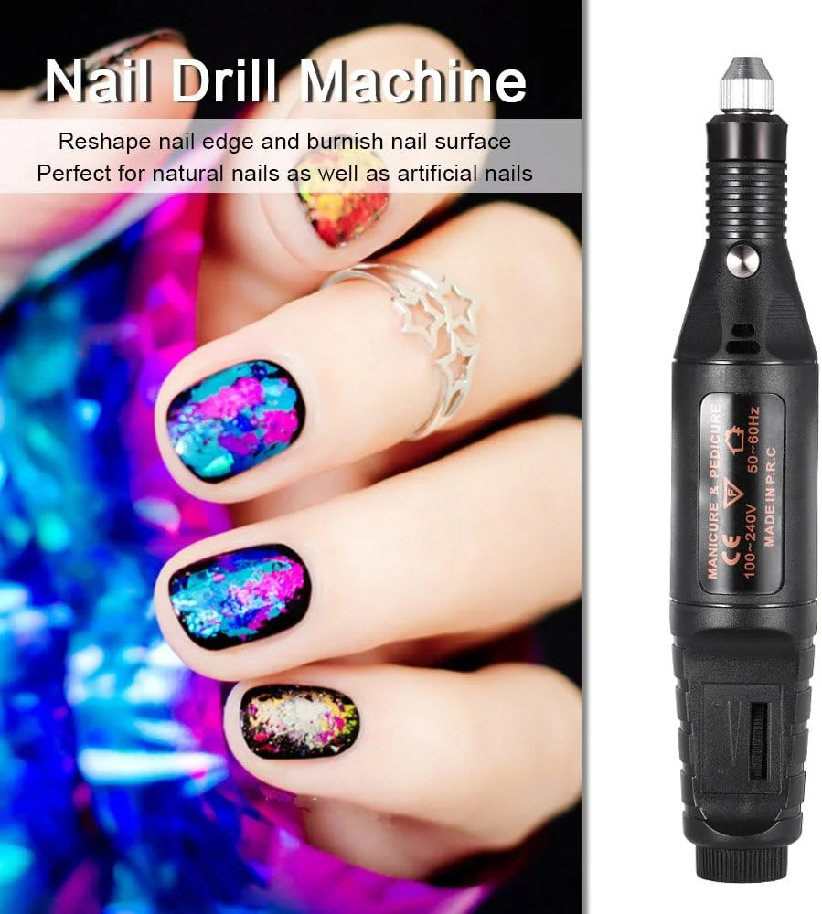 دستگاه مانیکور و پدیکور برقی سوهان ناخن، دسته قلمی ابزار پولیشینگ، دوشاخه EU دستگاه مانیکور و پدیکور برقی سوهان ناخن، دسته قلمی ابزار پولیشینگ، دوشاخه EU