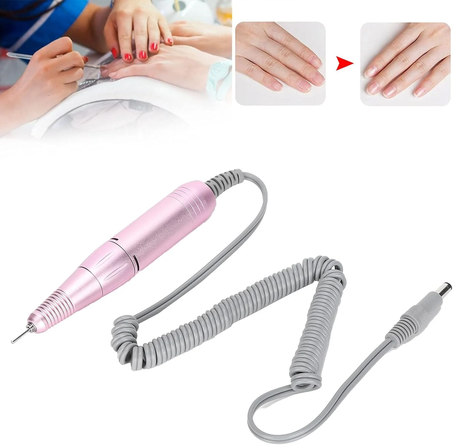 قلم دستگاه مانیکور برقی LEYT، دسته فرز ناخن 35000 دور در دقیقه، دسته قلم پولیش فلزی، لوازم جانبی حرفه ای دستگاه مانیکور برقی