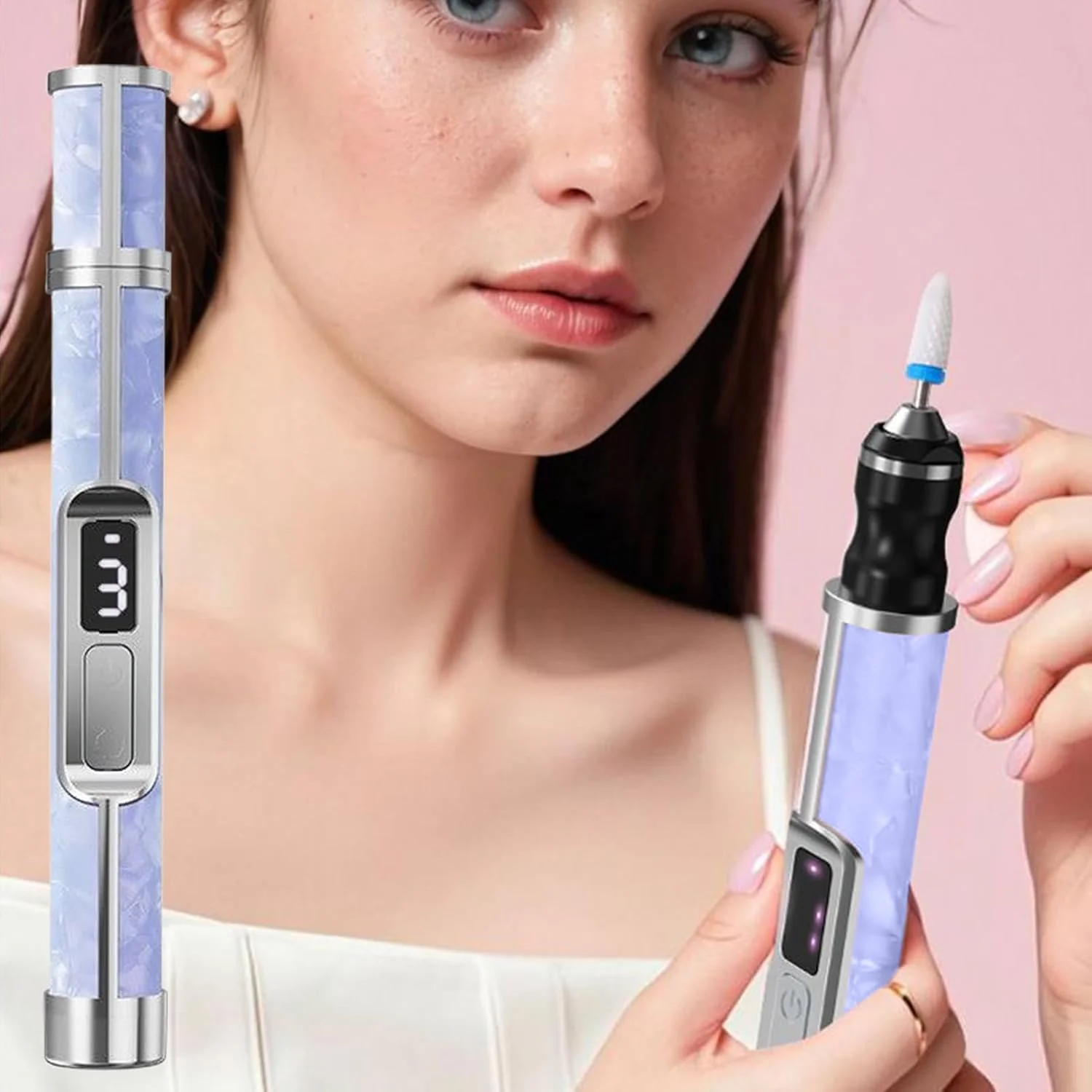 سوهان ناخن برقی | سوهان ناخن ضخیم پا با 3 سرعت | سنگ پای شارژی برای استفاده در خانه، سالن، مسافرت، بانوان، دختران، آقایان و افراد مبتدی در فضای باز