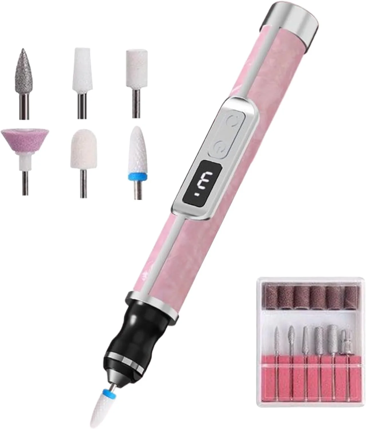 سوهان ناخن برقی | دارای 3 سرعت برای ناخن های ضخیم | سنگ پای شارژی برای استفاده در منزل، سالن، مسافرت، بانوان، دختران، آقایان و افراد مبتدی در فضای باز