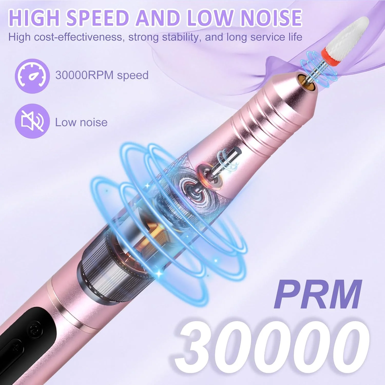 دستگاه مانیکور ۱۳ کاره ناخن، سوهان برقی ناخن با قابلیت تنظیم، دستگاه برش ناخن، ۳۰۰۰۰ دور در دقیقه، ست مانیکور برقی، سوهان برقی ناخن، برای مانیکور و پدیکور