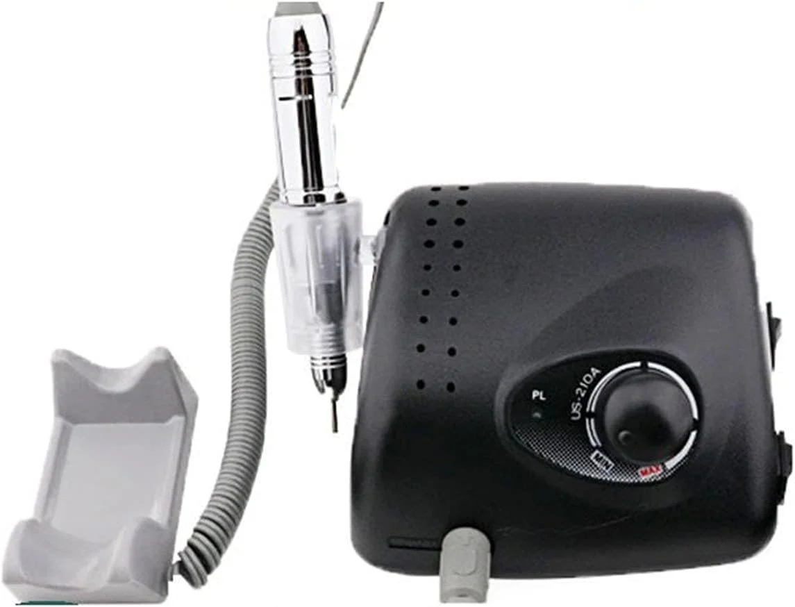 دستگاه سوهان برقی ناخن TISTIK با سرعت 35000 دور در دقیقه، 65 وات، مدل Strong 210، مناسب مانیکور و پدیکور، به همراه ست سوهان برقی برای استفاده در منزل و سالن (رنگ: مشکی)