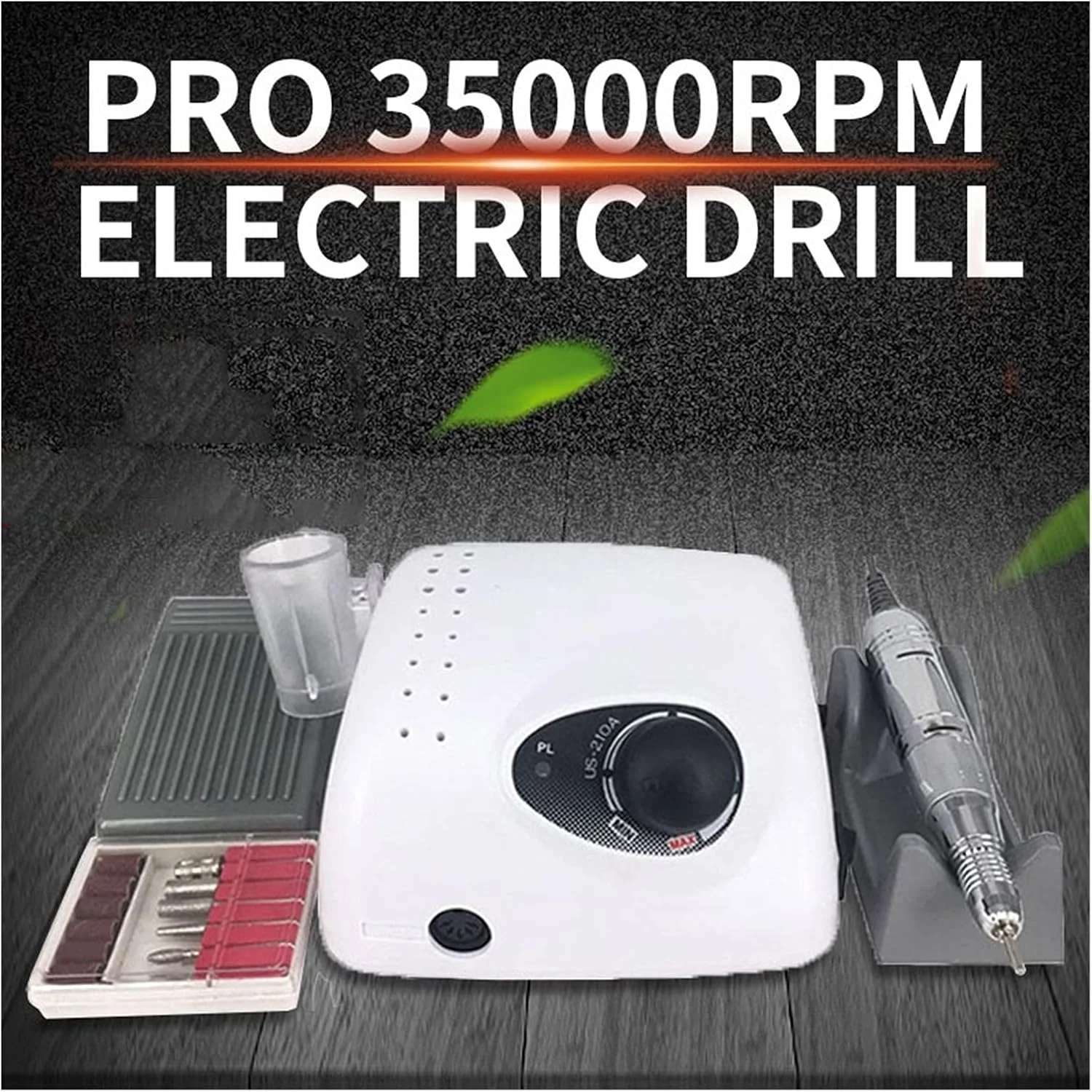 دستگاه سوهان برقی ناخن REHOOF 35000 دور در دقیقه، حرفه ای، 65 وات، میکروموتور 210، ست مانیکور پدیکور، کیت سوهان ناخن برقی (رنگ: سفید)