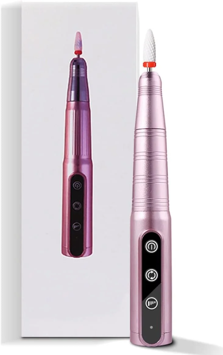 دستگاه مانیکور برقی ناخن X&Z-XAOY با سرعت 35000 دور در دقیقه، بی سیم، قابل حمل، قوی، مناسب برای لاک ژل، پدیکور (رنگ: صورتی)