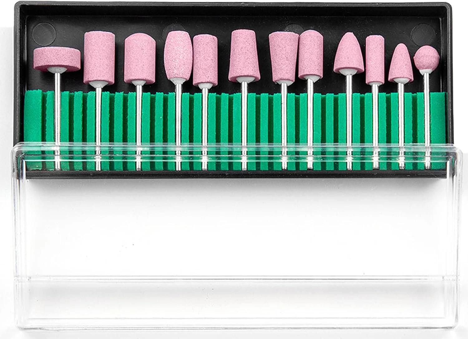 مجموعه سری مته ناخن JONMON - 12 شکل سنگ سوهان نصب شده، سری 3/32 اینچی برای مانیکور برقی، پولیش، ابزار چرخشی برای ناخن، مانیکور، پدیکور، سالن خانگی